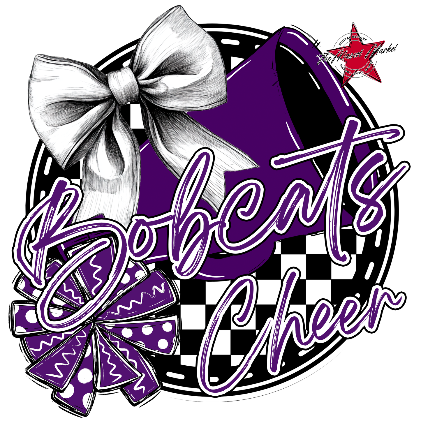 Bobcats Circle Cheer Design-Purple