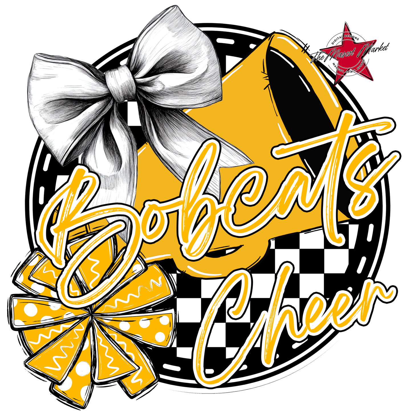 Bobcats Circle Cheer Design-Yellow