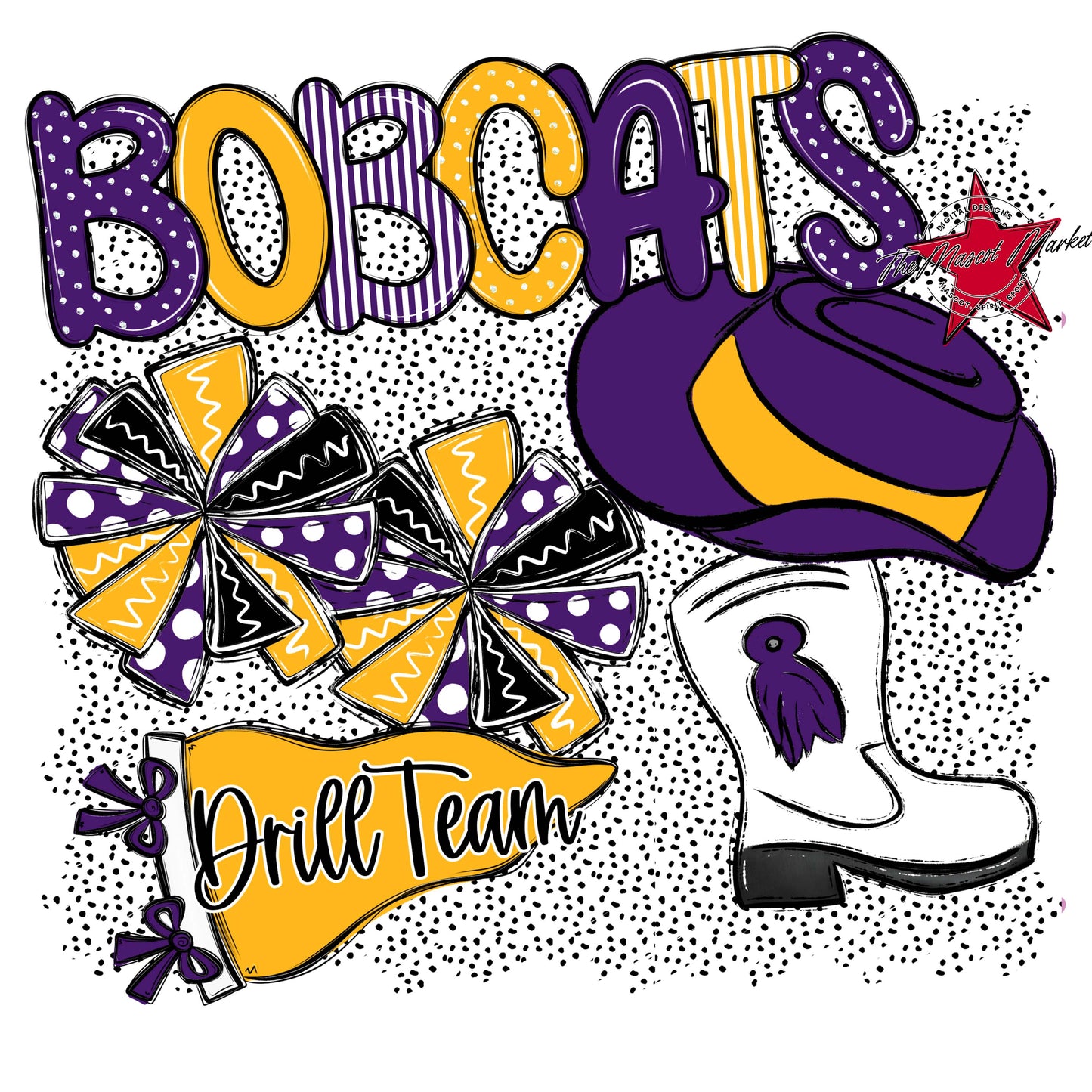 Bobcats Drillteam Spirit-Purple & Yellow