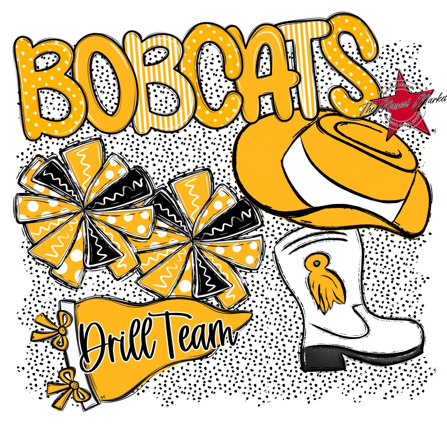 Bobcats Drillteam Spirit-Yellow