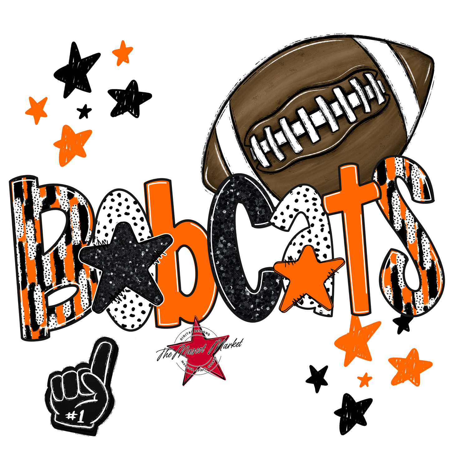 Bobcats Football Scrape-Orange