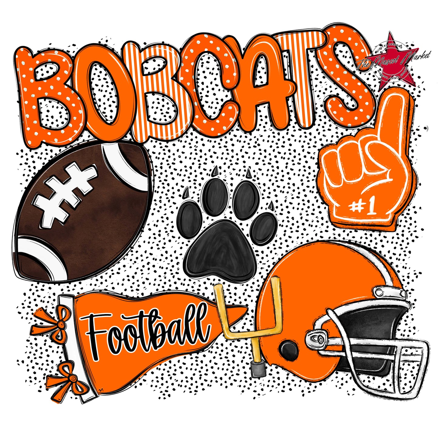 Bobcats Football Spirit-Orange