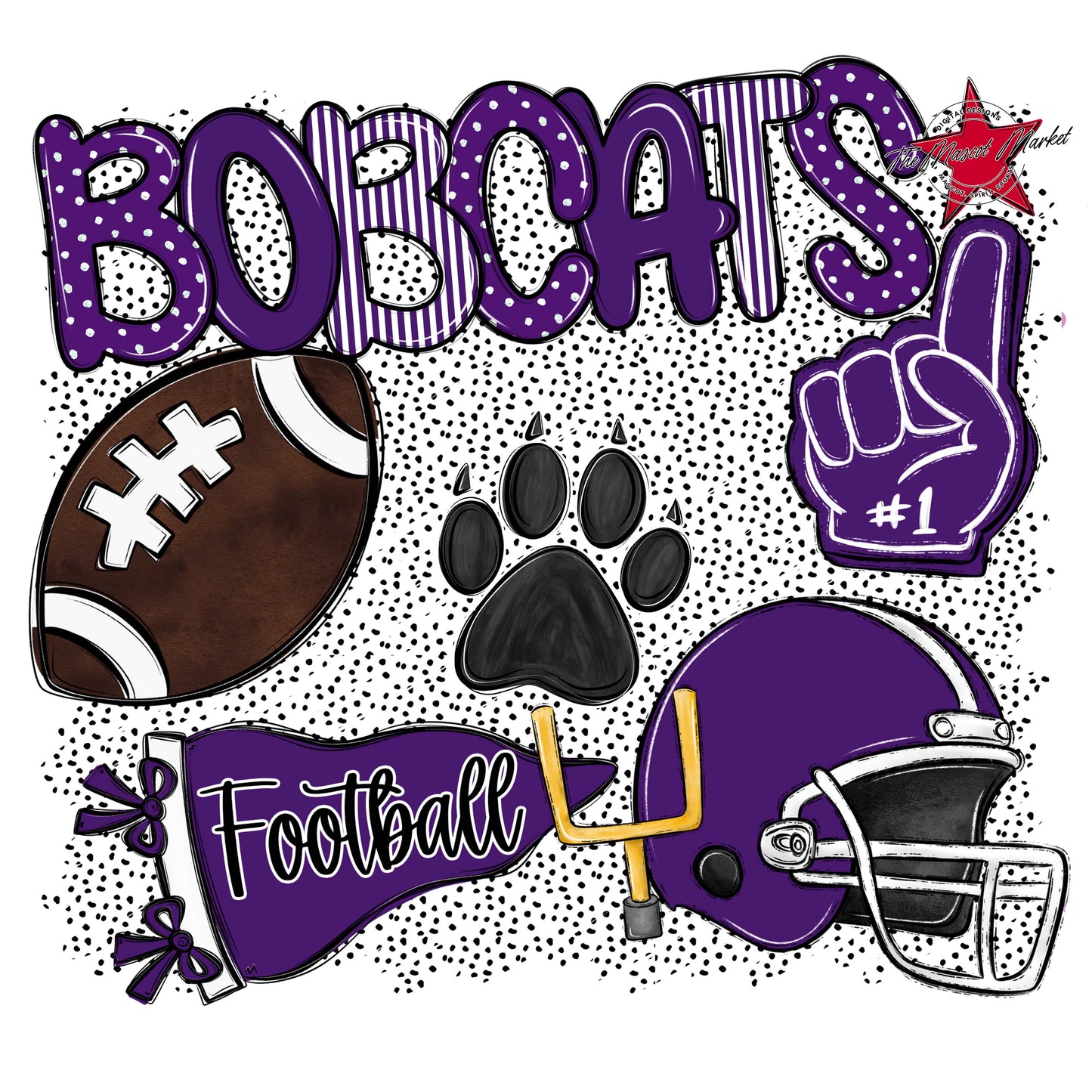 Bobcats Football Spirit-Purple