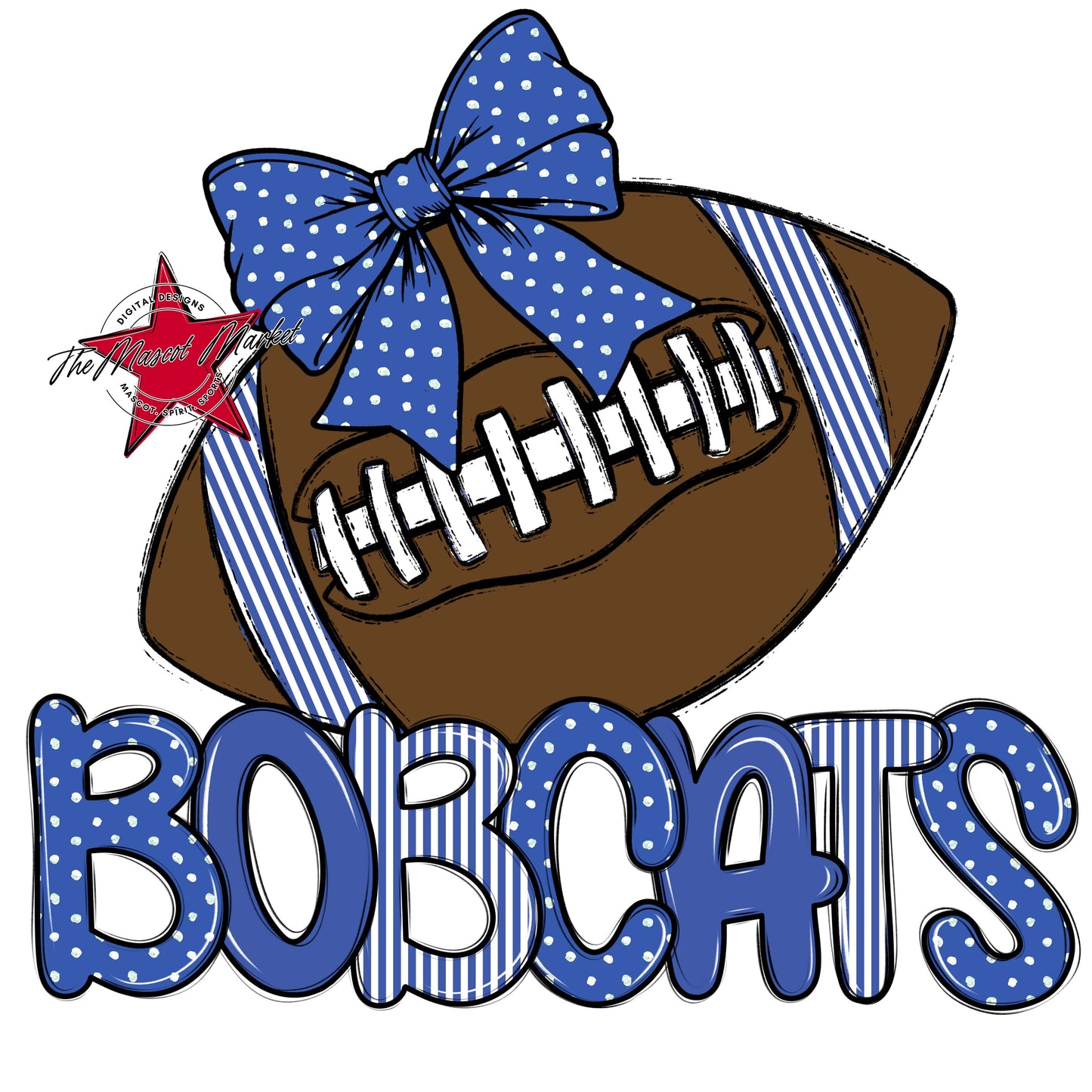 Bobcats Football Spirit Design-Off Blue