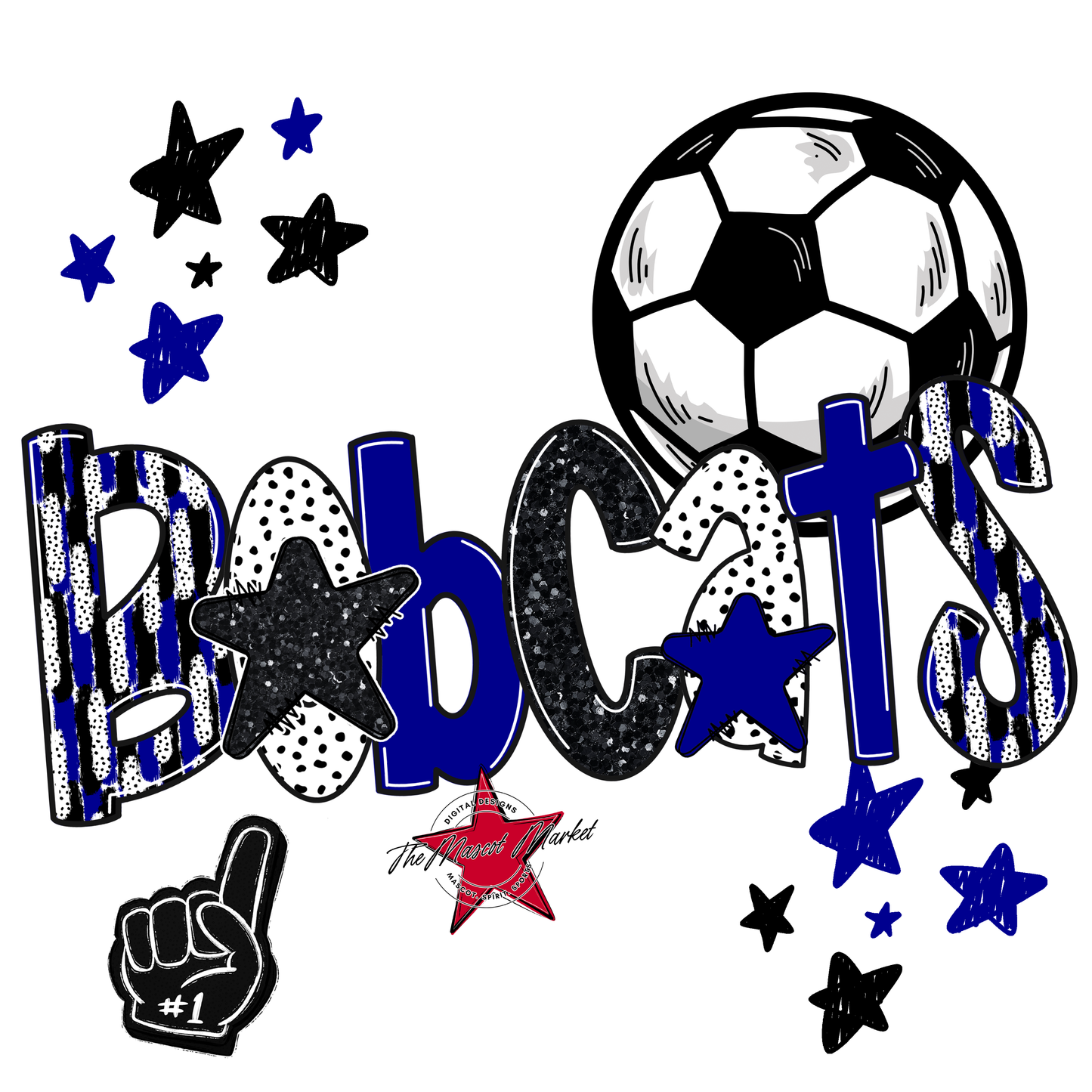 Bobcats Soccer Scrape-Blue