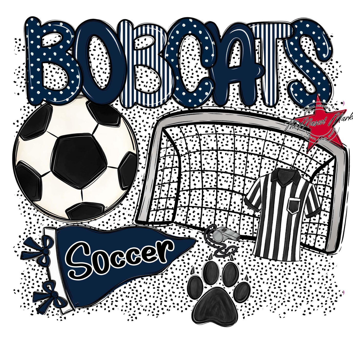 Bobcats Soccer Spirit-Navy