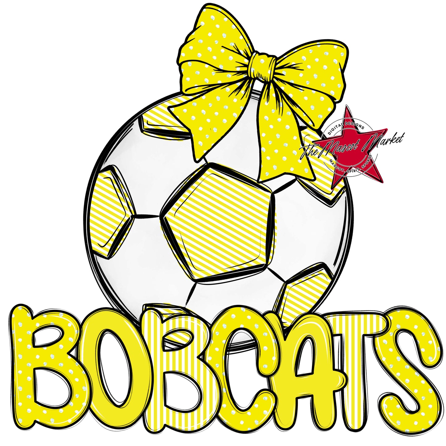 Bobcats Soccer Spirit Design-Bright Yellow
