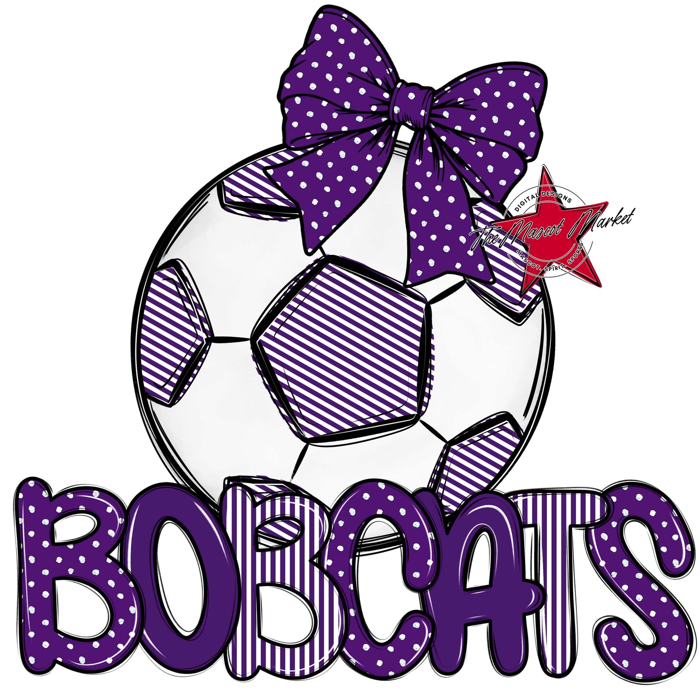 Bobcats Soccer Spirit Design-Purple