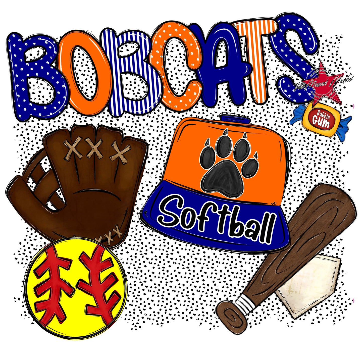 Bobcats Softball Spirit-Blue & Orange