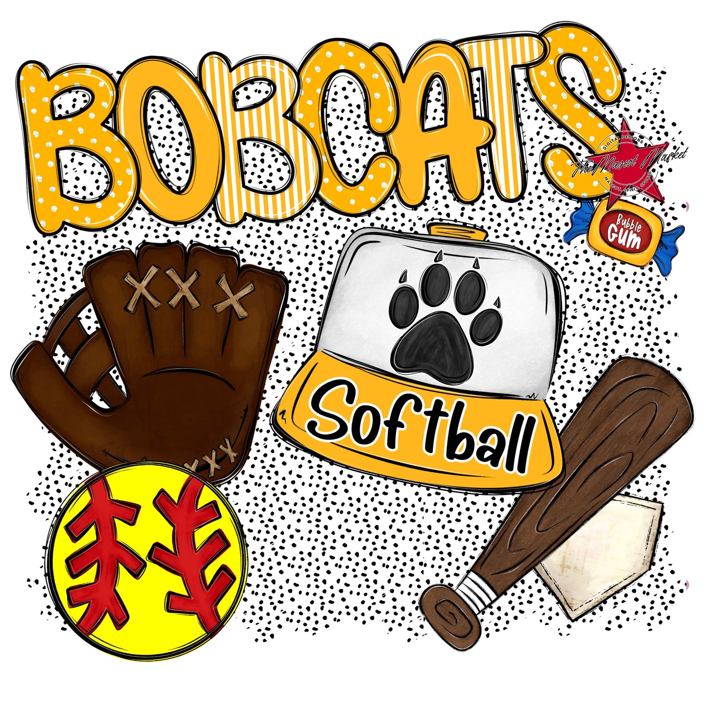 Bobcats Softball Spirit-Yellow