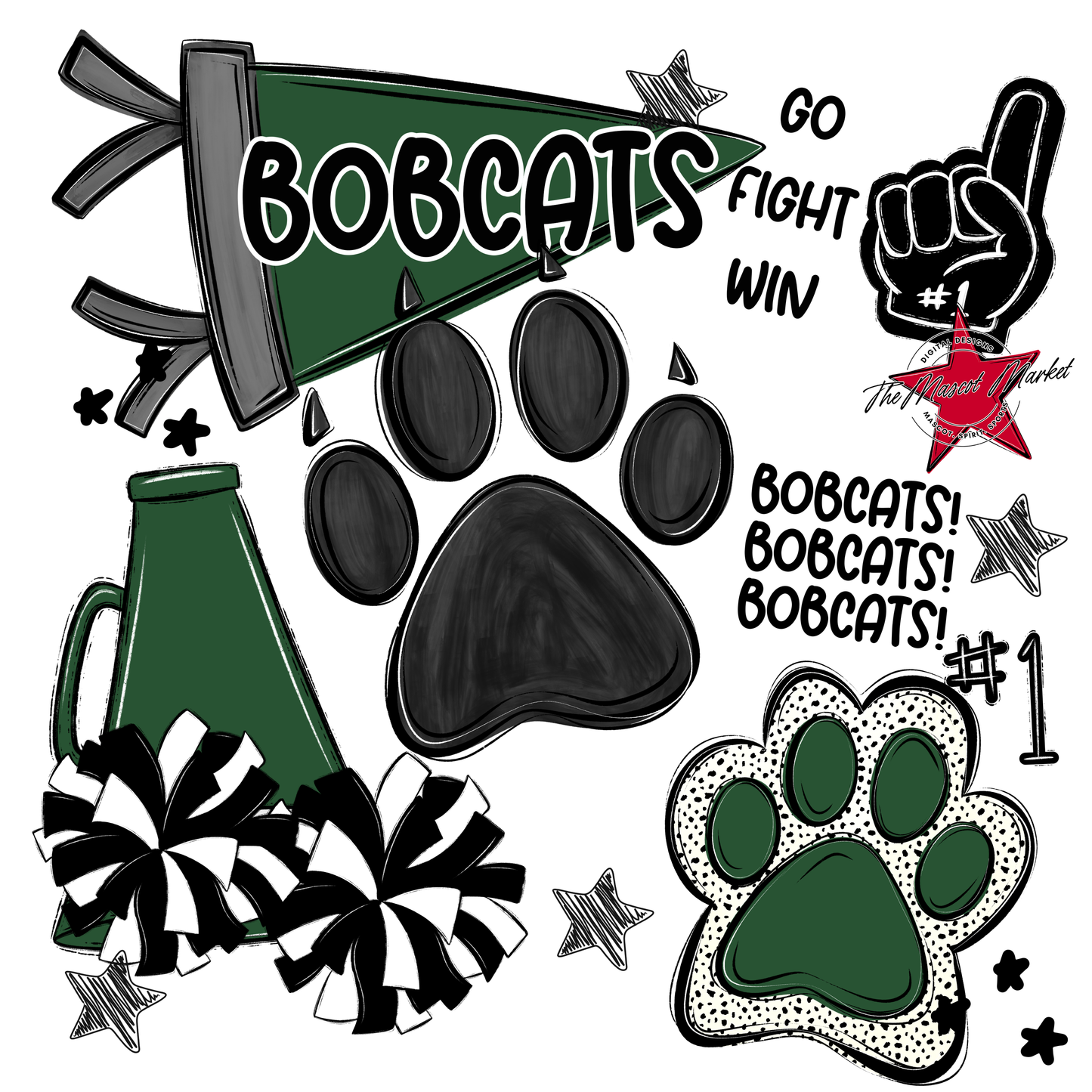 Bobcats Spirit Design-Green
