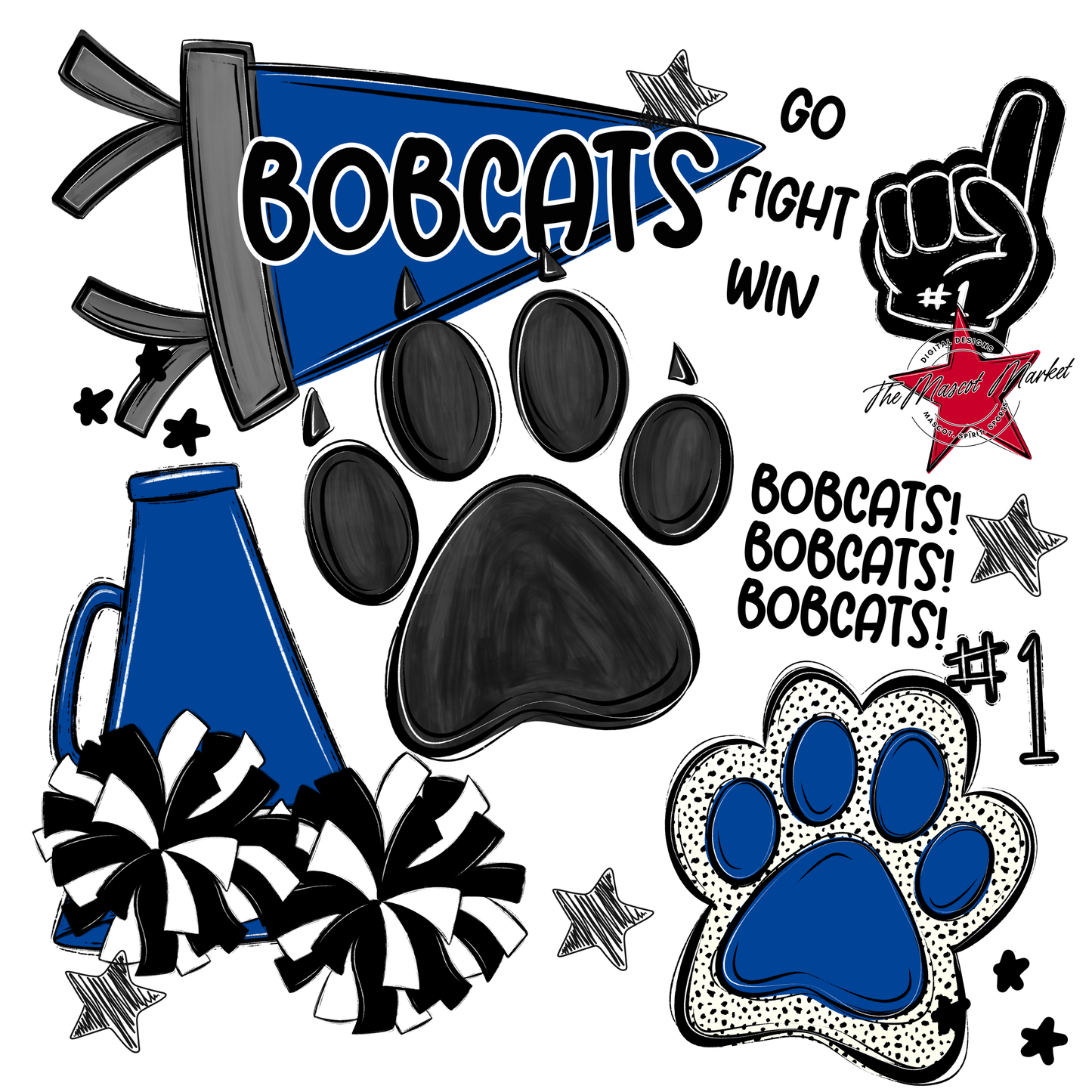 Bobcats Spirit Design-Off Blue