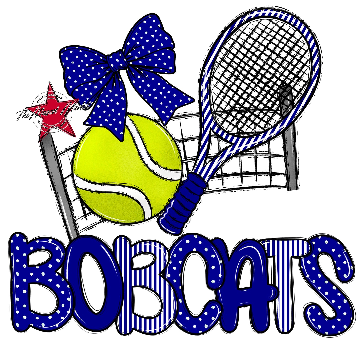 Bobcats Tennis Spirit Design-Blue