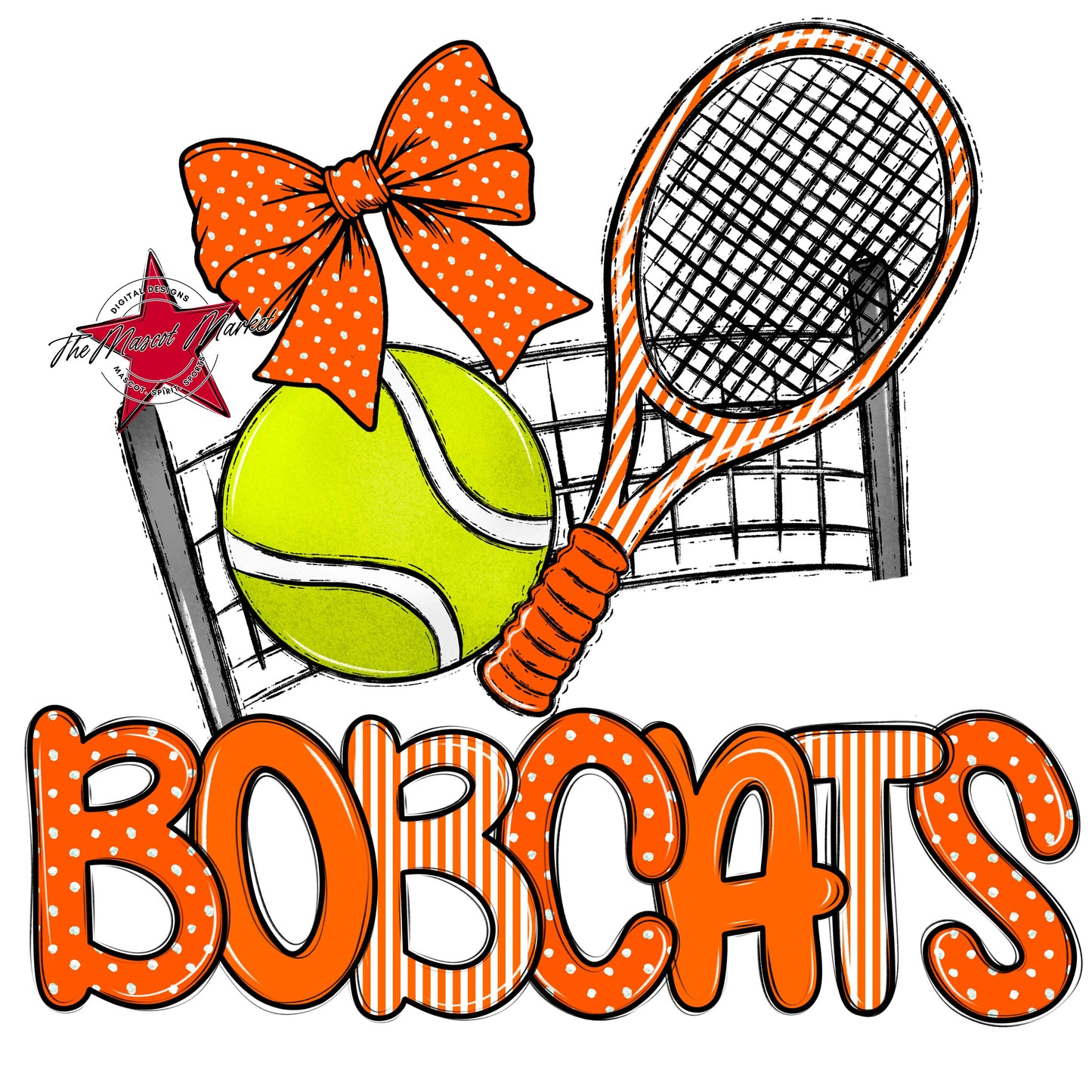 Bobcats Tennis Spirit Design-Orange