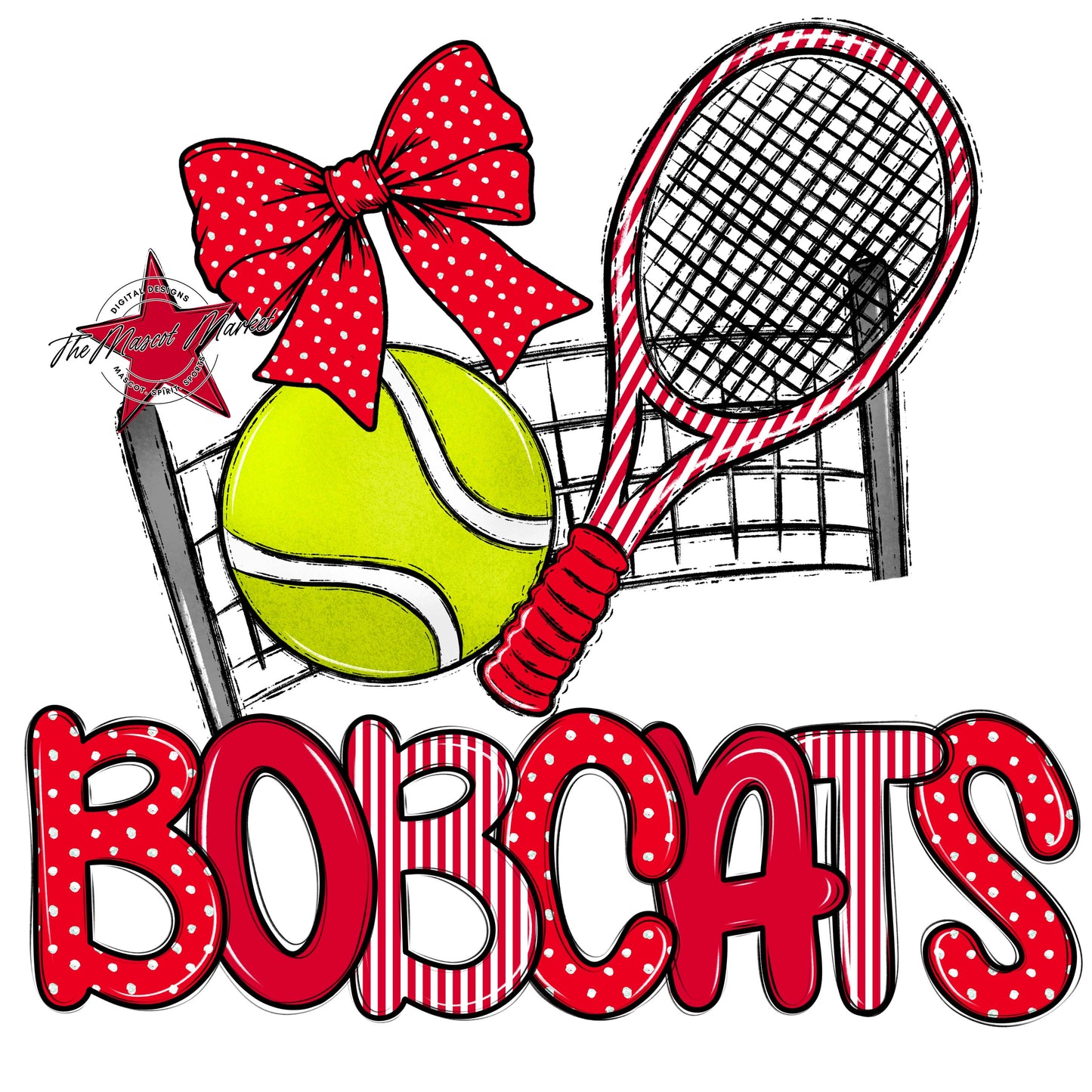 Bobcats Tennis Spirit Design-Red