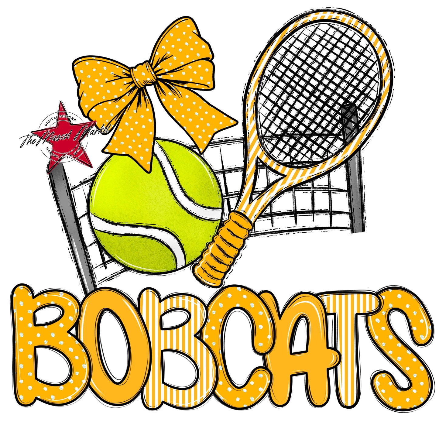 Bobcats Tennis Spirit Design-Yellow