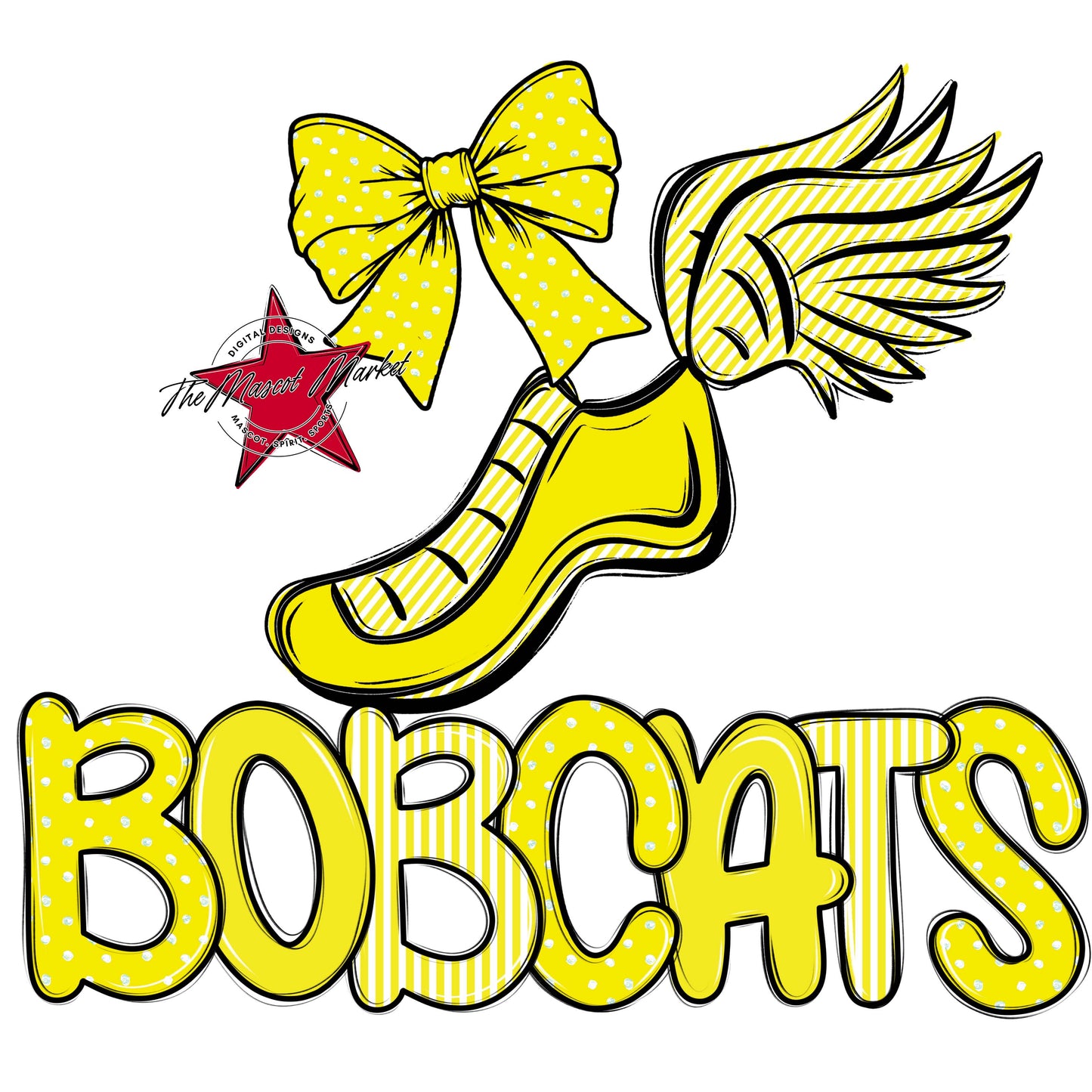Bobcats Track Spirit Design-Bright Yellow
