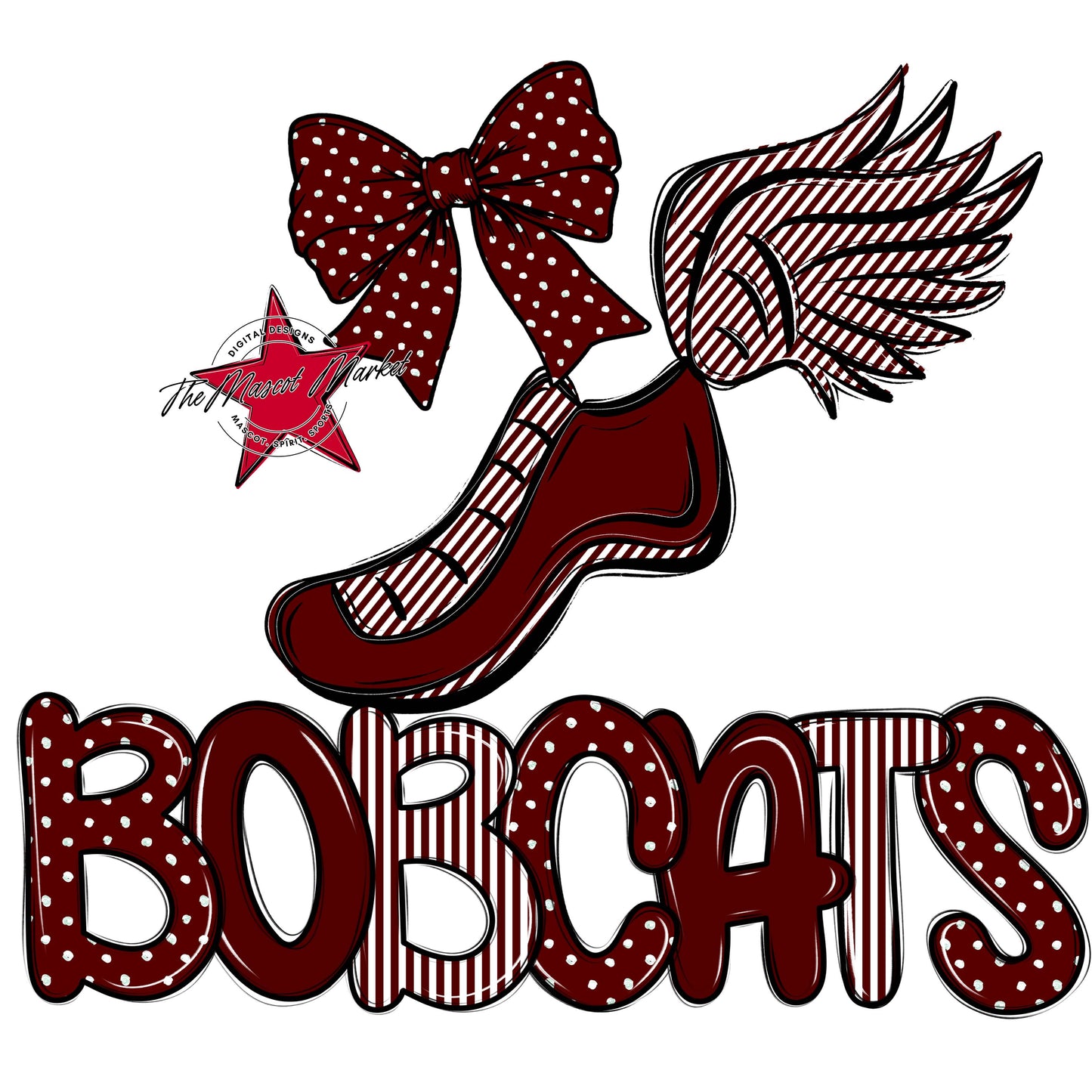 Bobcats Track Spirit Design-Maroon