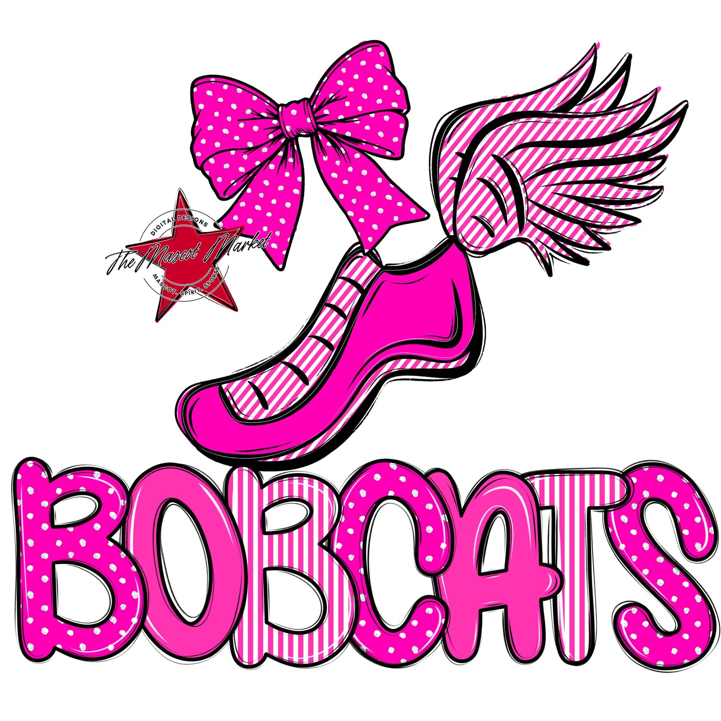 Bobcats Track Spirit Design-Pink