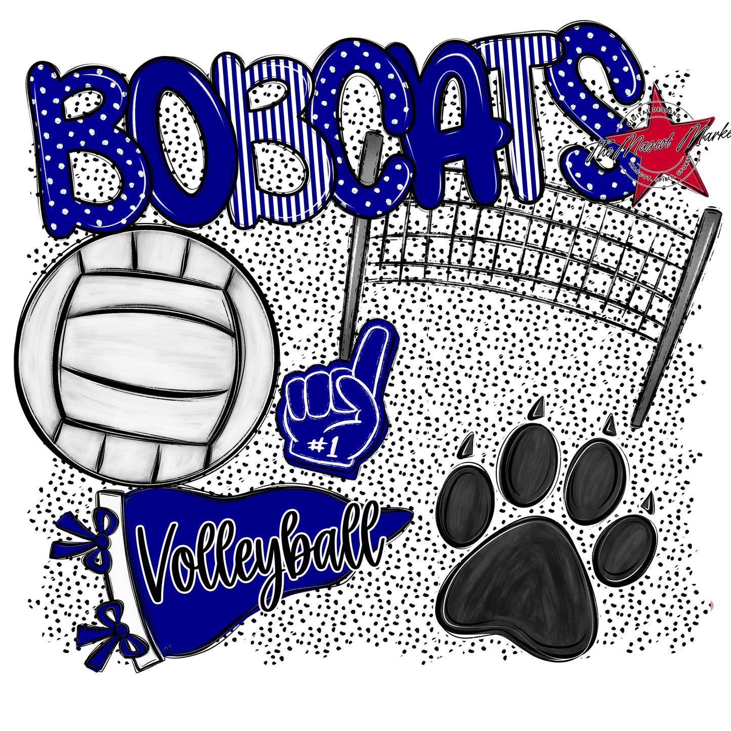 Bobcats Volleyball Spirit-Blue