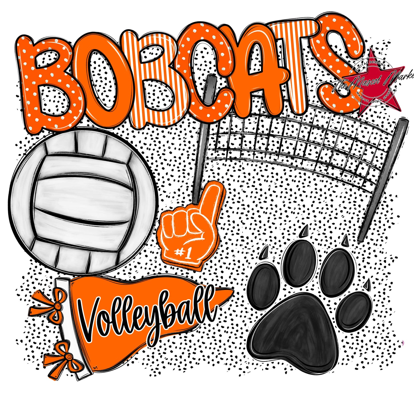 Bobcats Volleyball Spirit-Orange