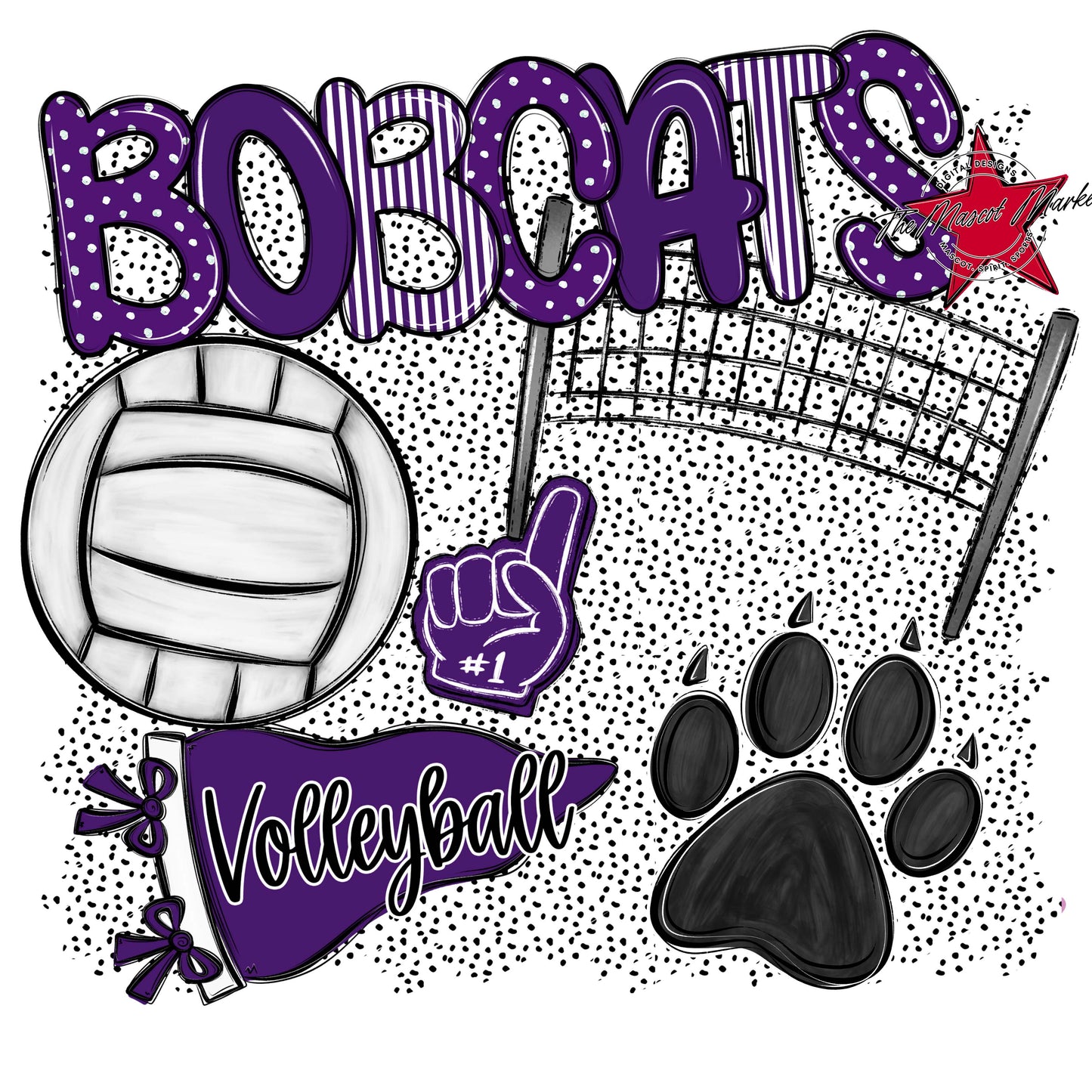 Bobcats Volleyball Spirit-Purple