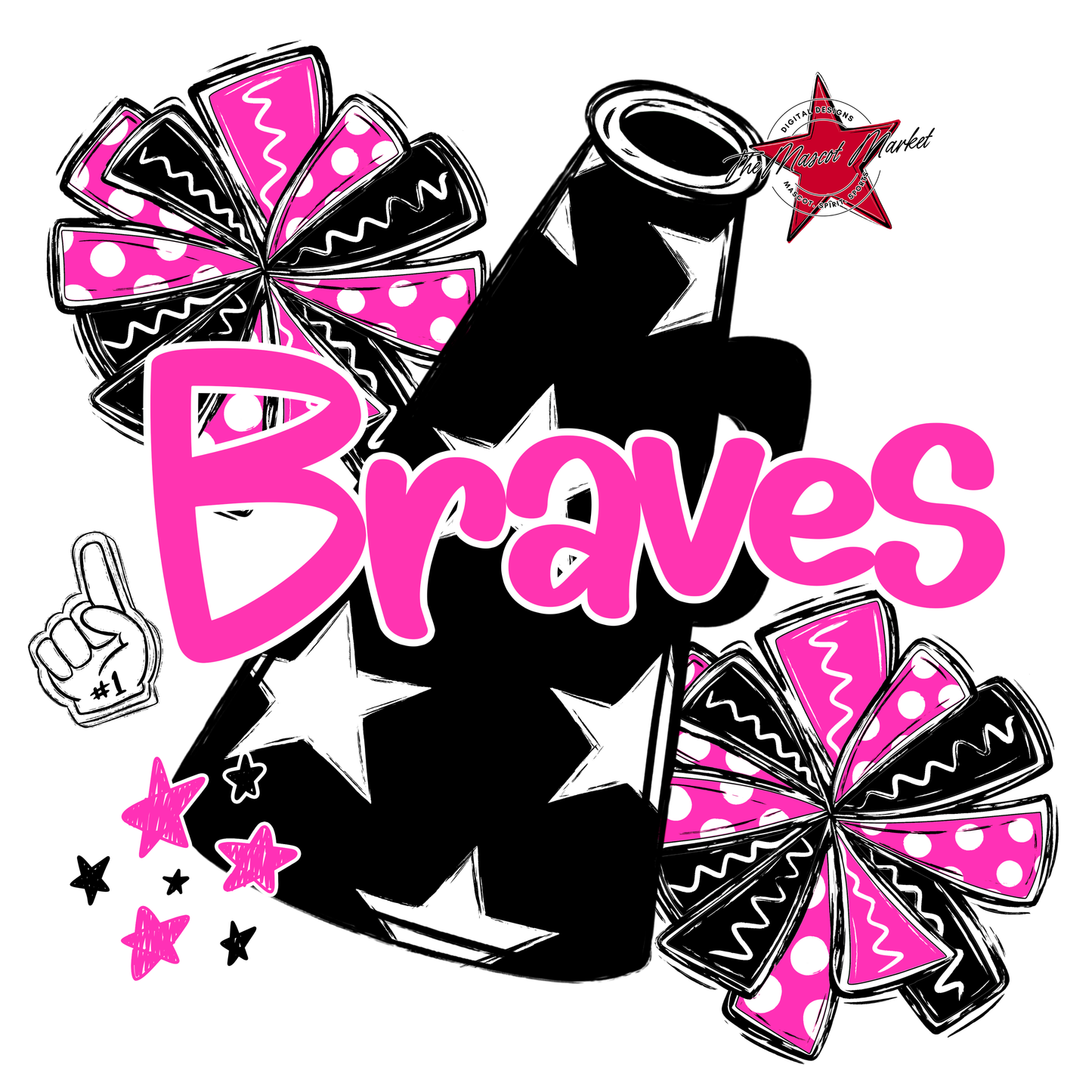 Braves Alpha Megaphone Design-Pink