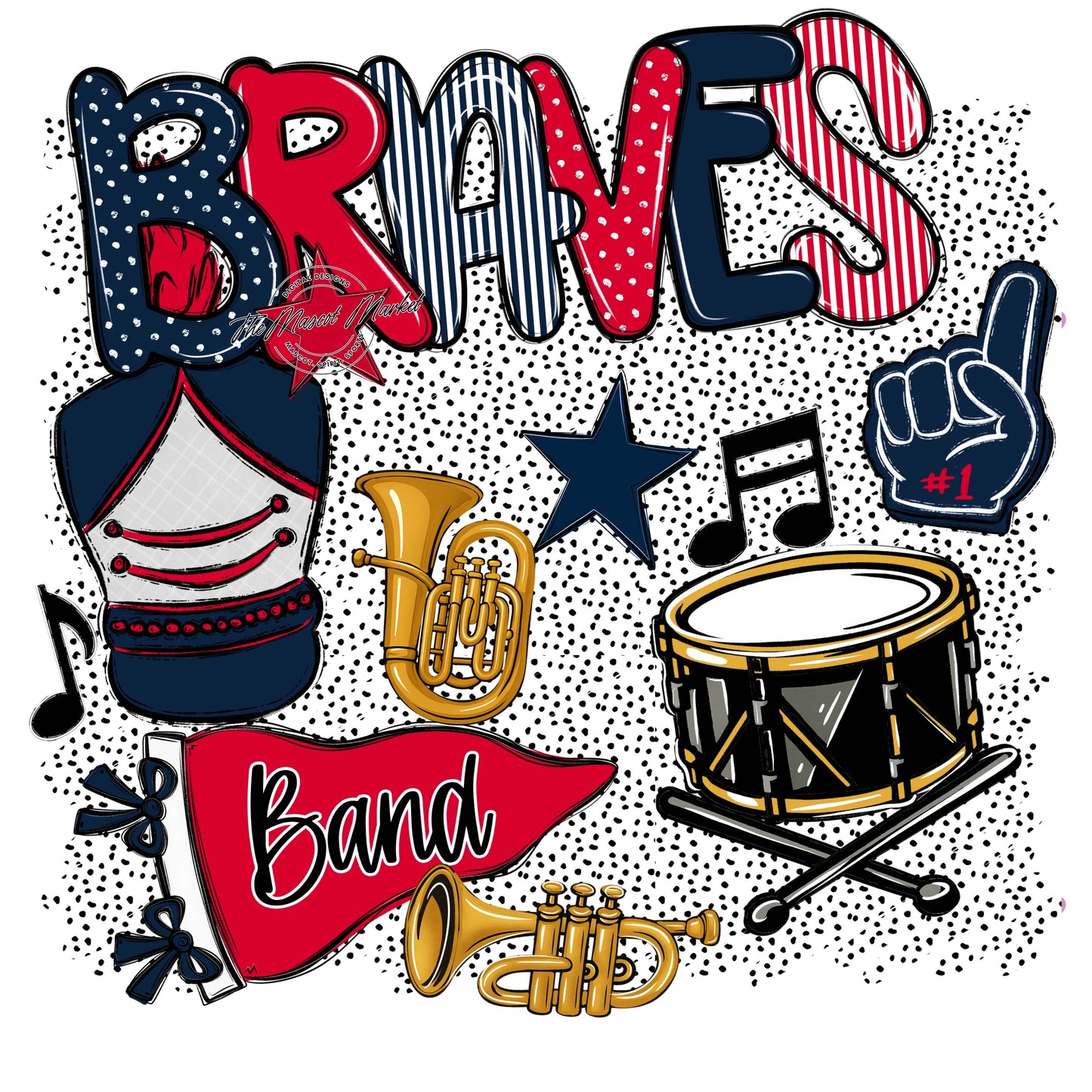 Braves Band Spirit-Navy & Red