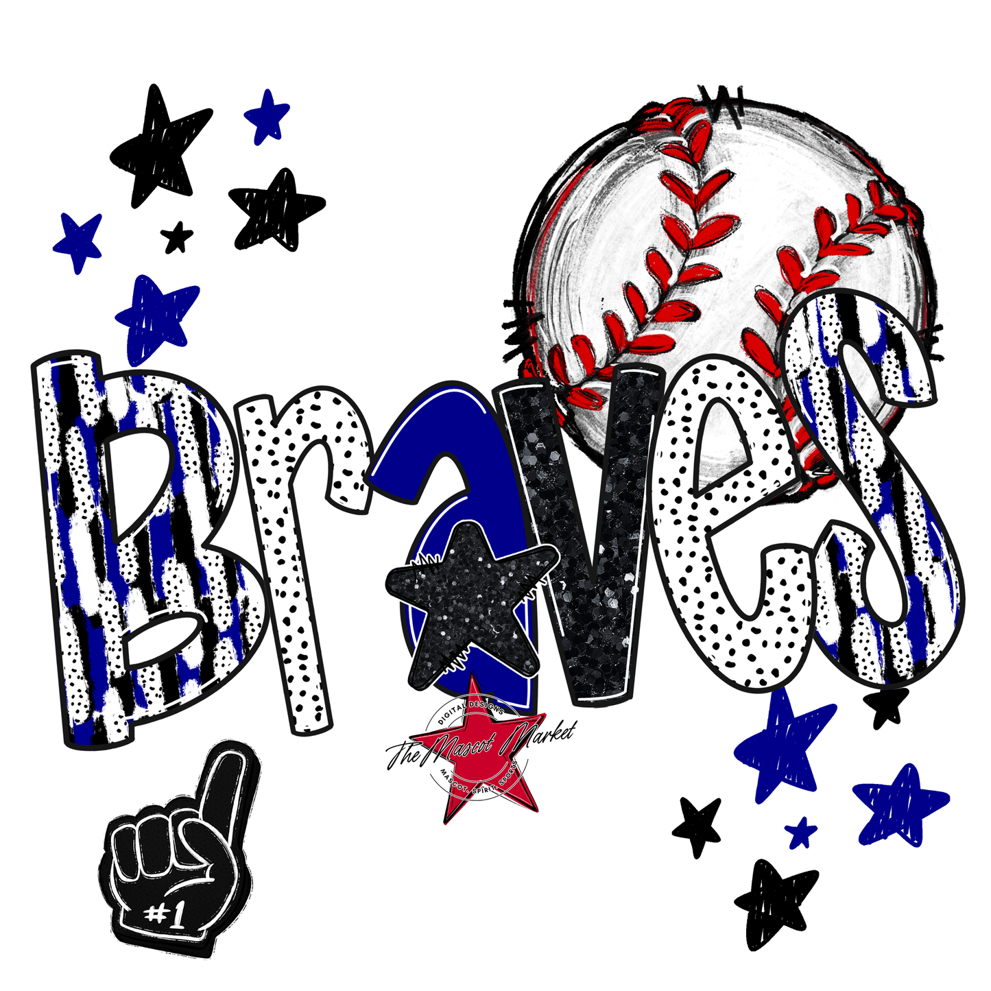Braves Baseball Scrape-Blue