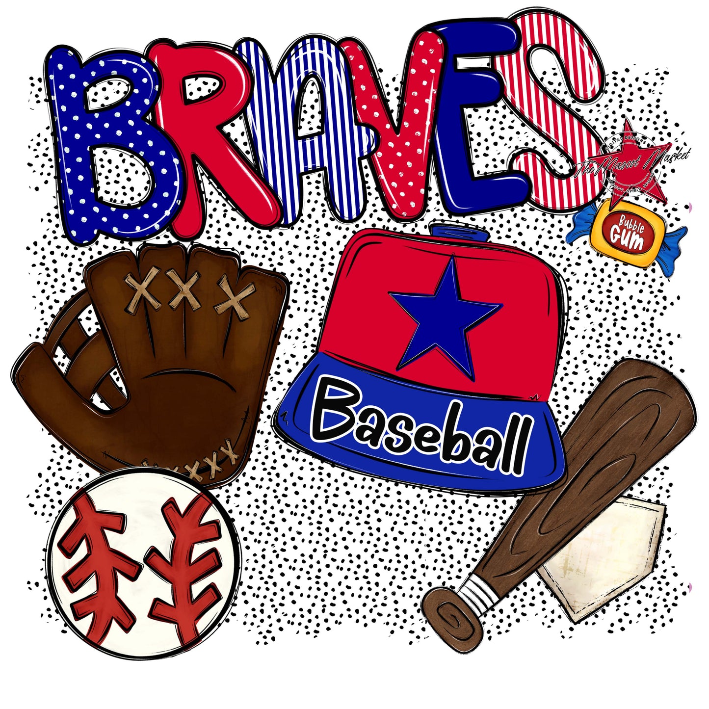 Braves Baseball Spirit-Blue & Red