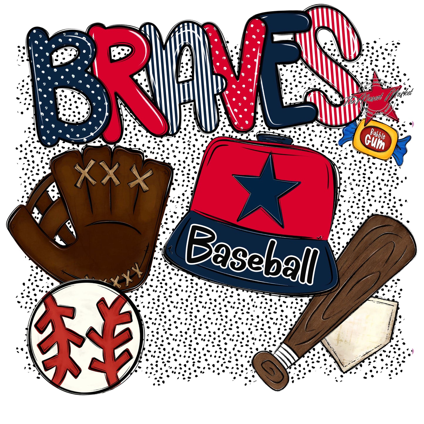 Braves Baseball Spirit-Navy & Red