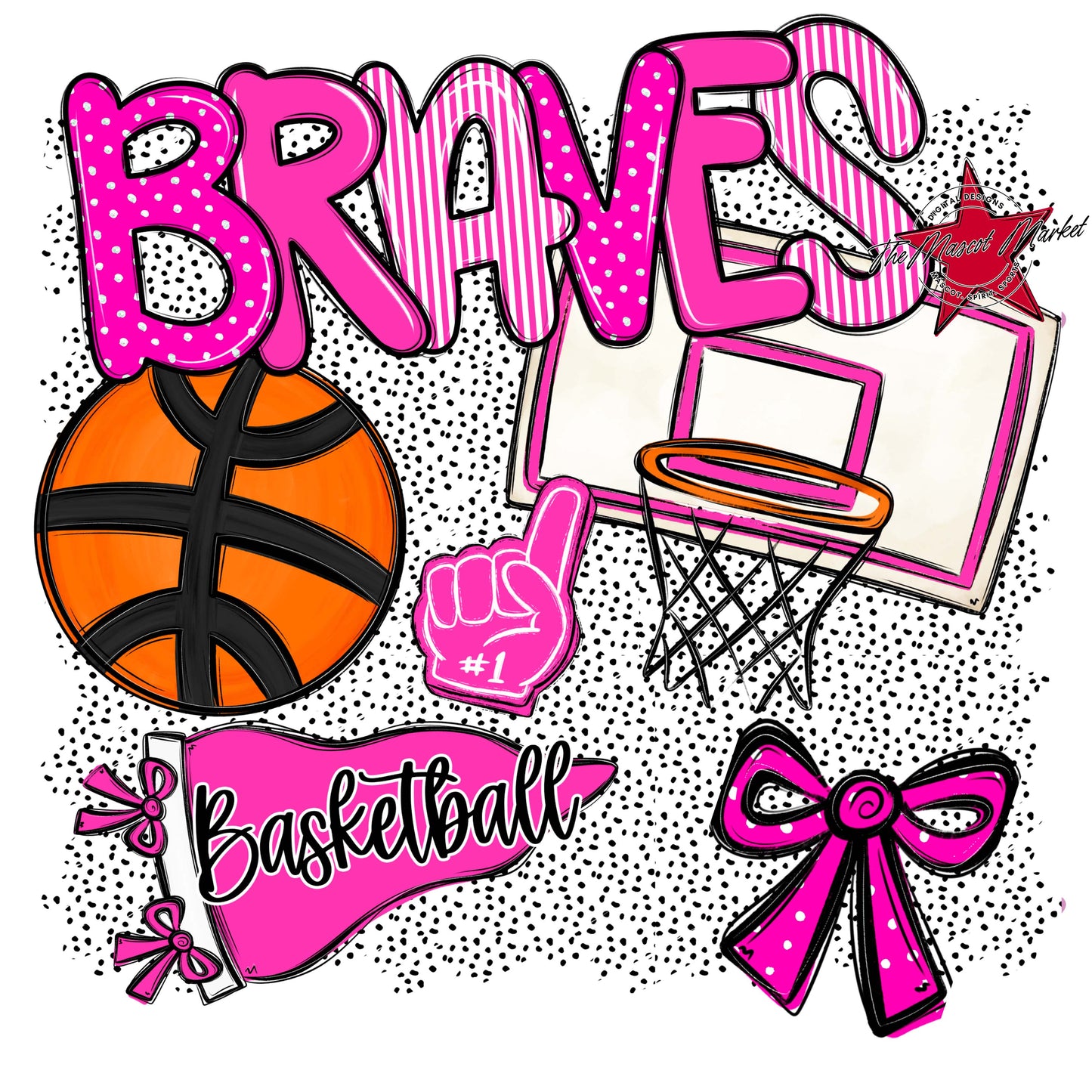 Braves Basketball Spirit-Pink