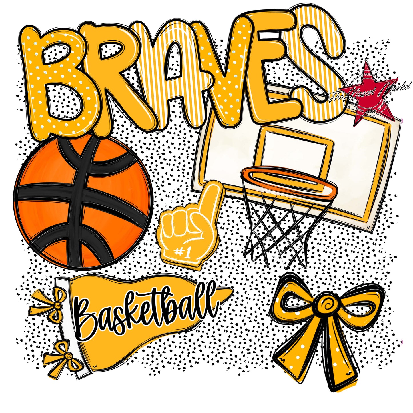 Braves Basketball Spirit-Yellow