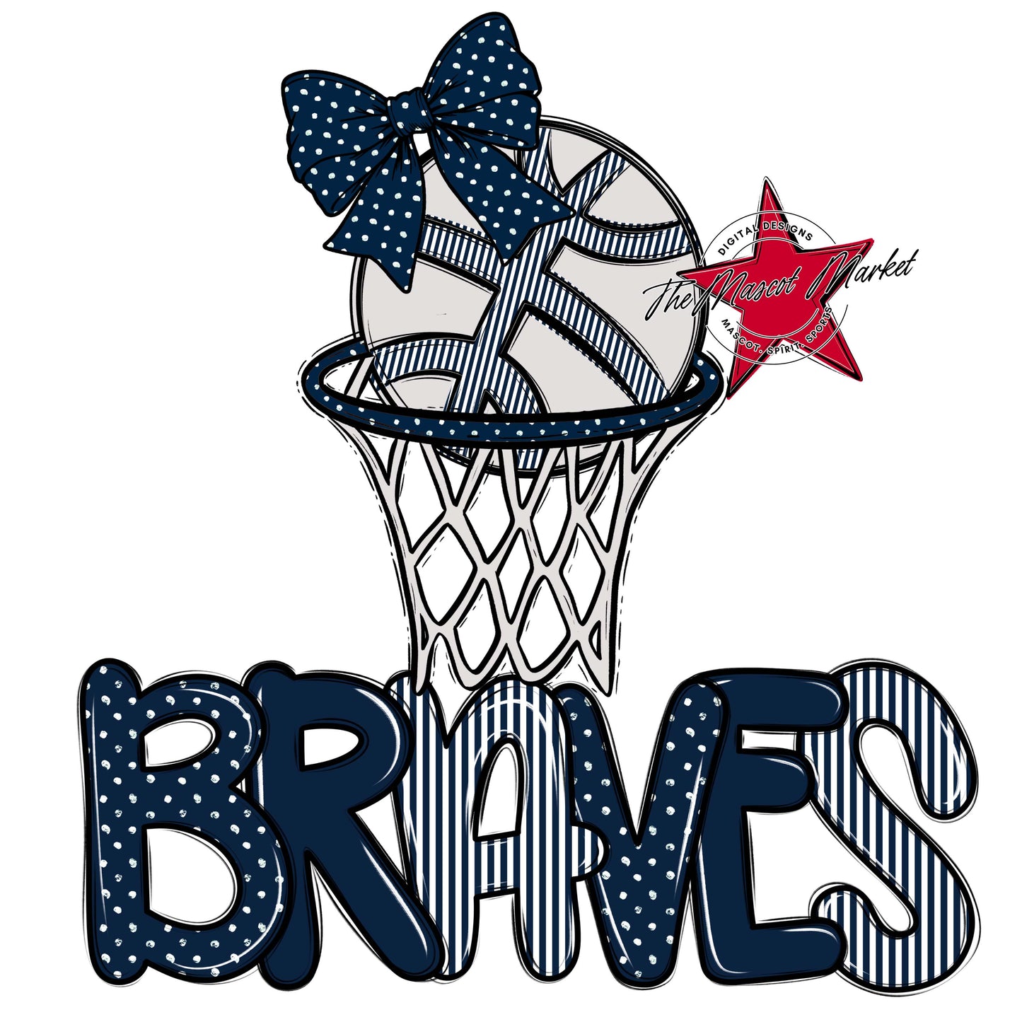 Braves Basketball Spirit Design-Navy