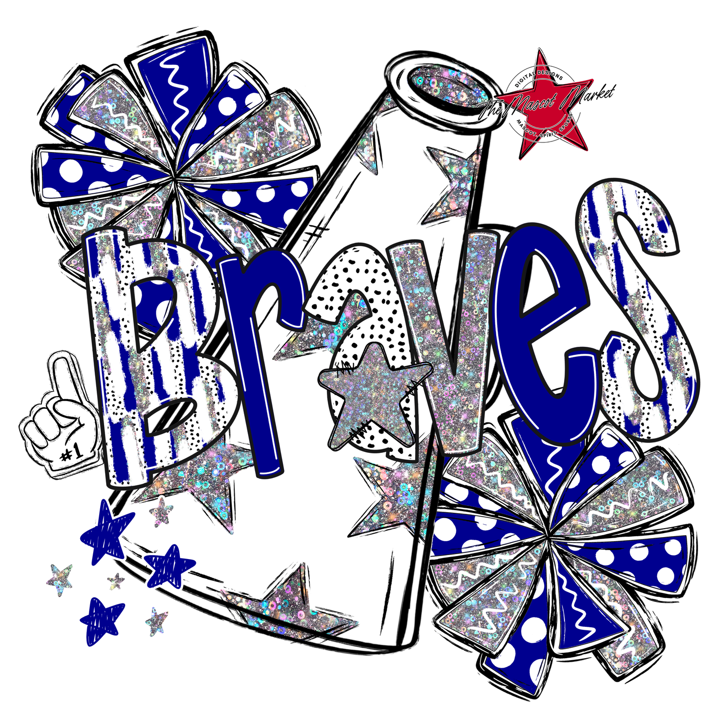 Braves Cheer Megaphone Scrape-Blue