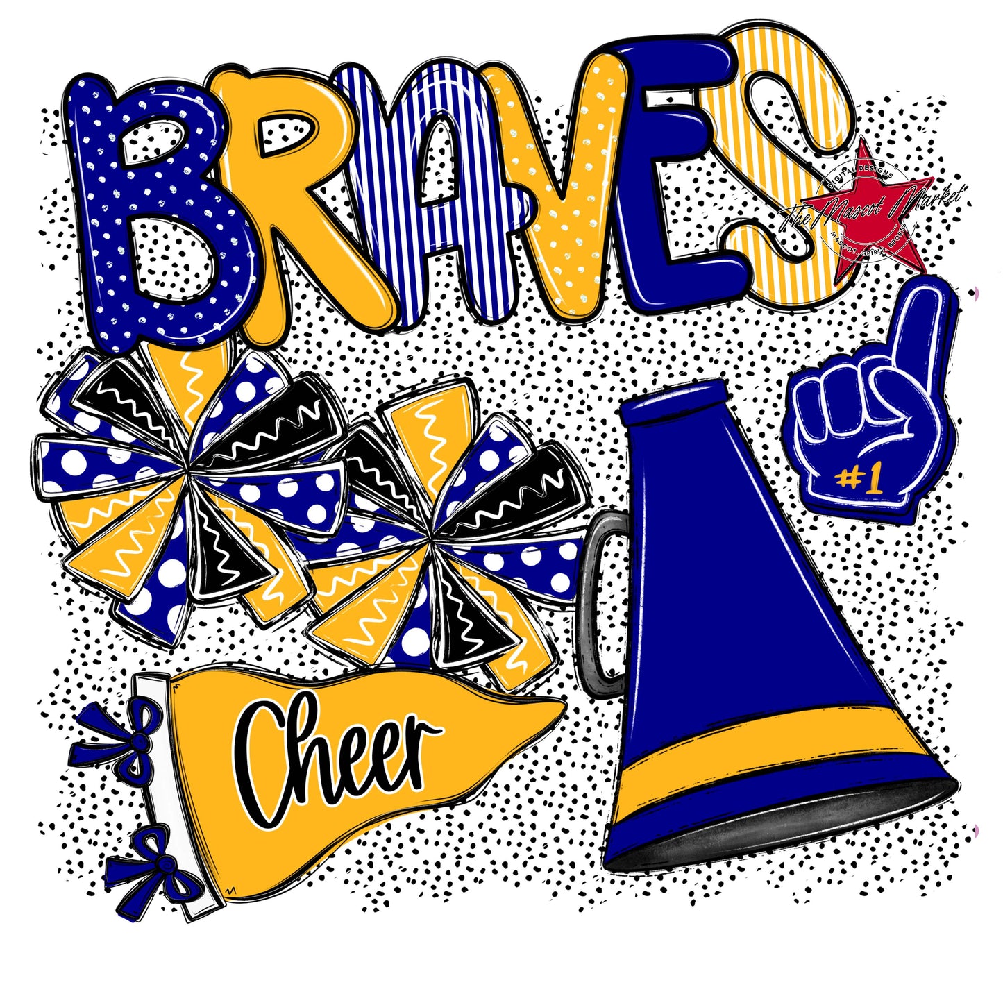 Braves Cheer Spirit-Blue & Yellow