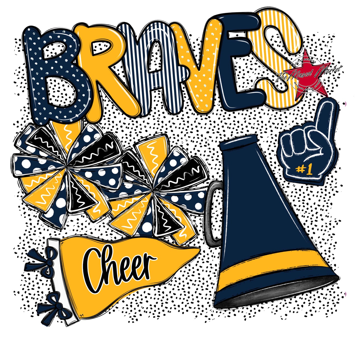 Braves Cheer Spirit-Navy & Yellow
