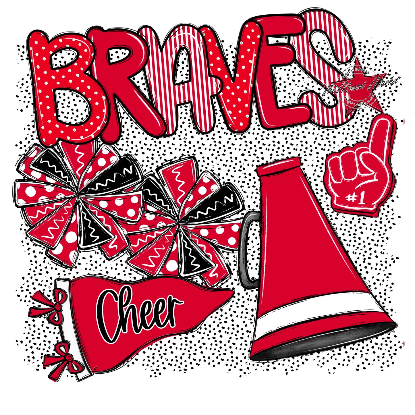 Braves Cheer Spirit-Red