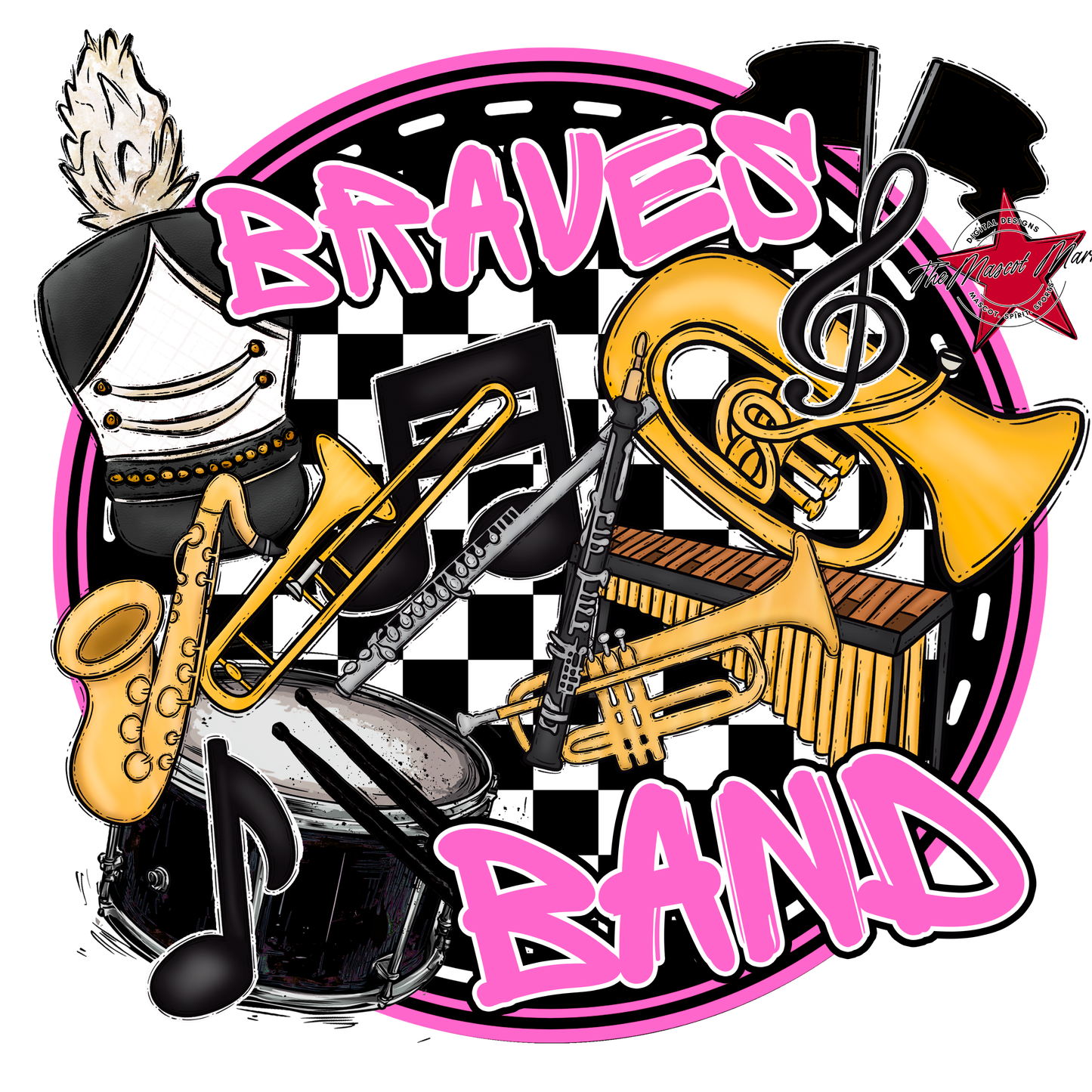 Braves Circle Band Design-Baby Pink