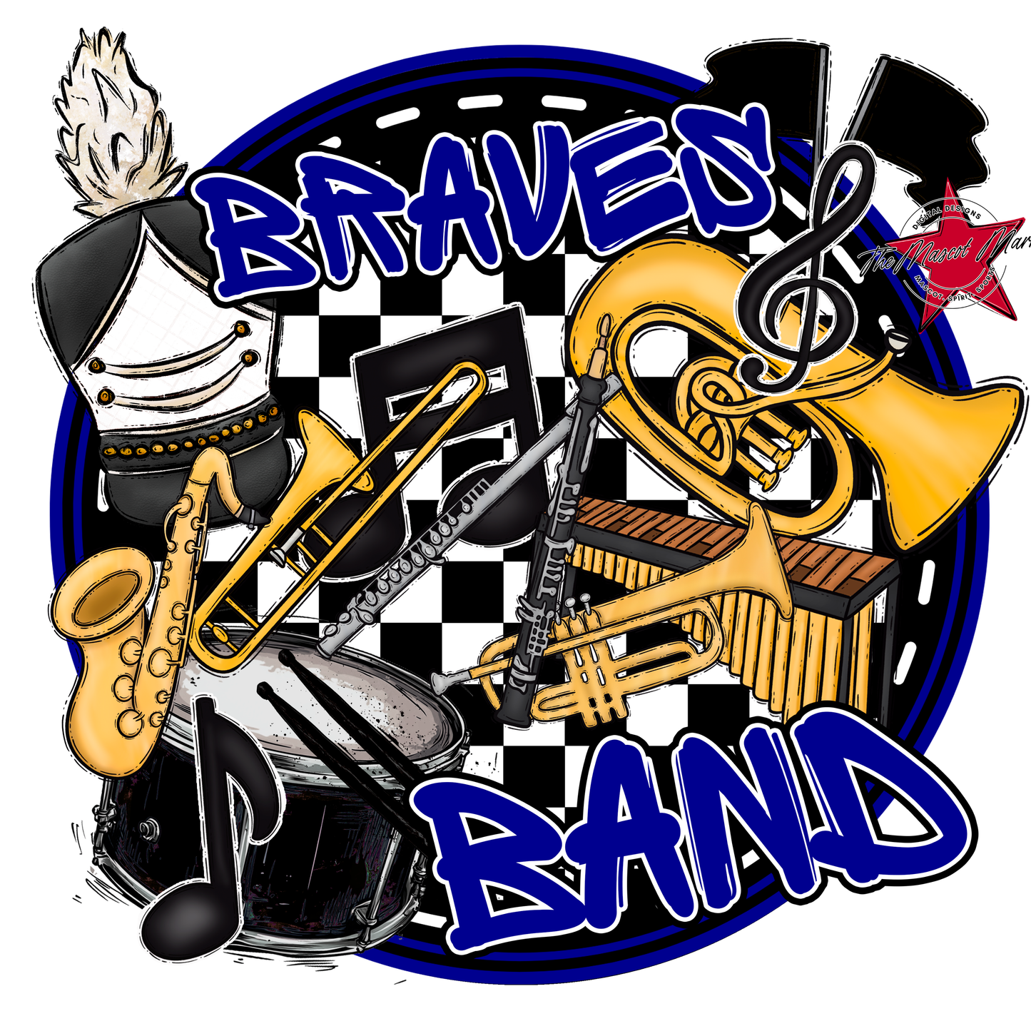 Braves Circle Band Design-Blue