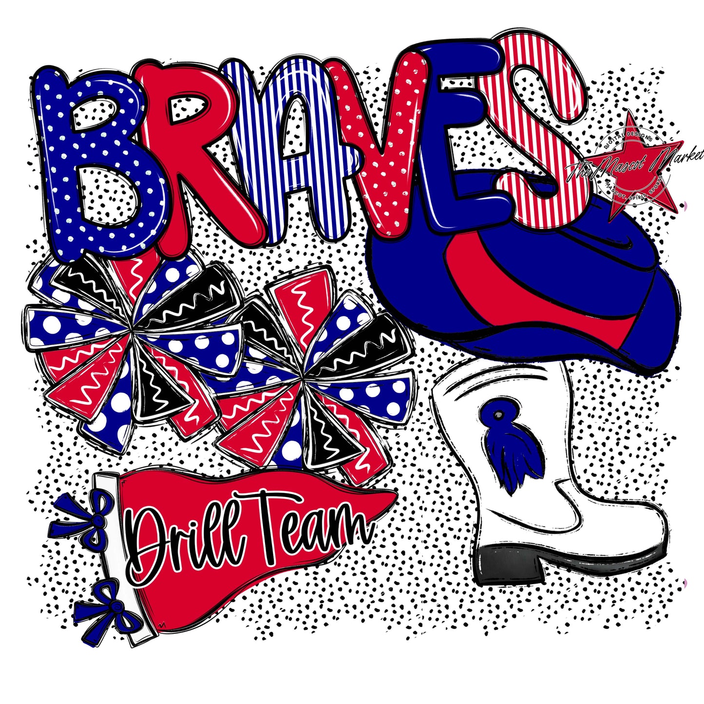Braves Drillteam Spirit-Blue & Red