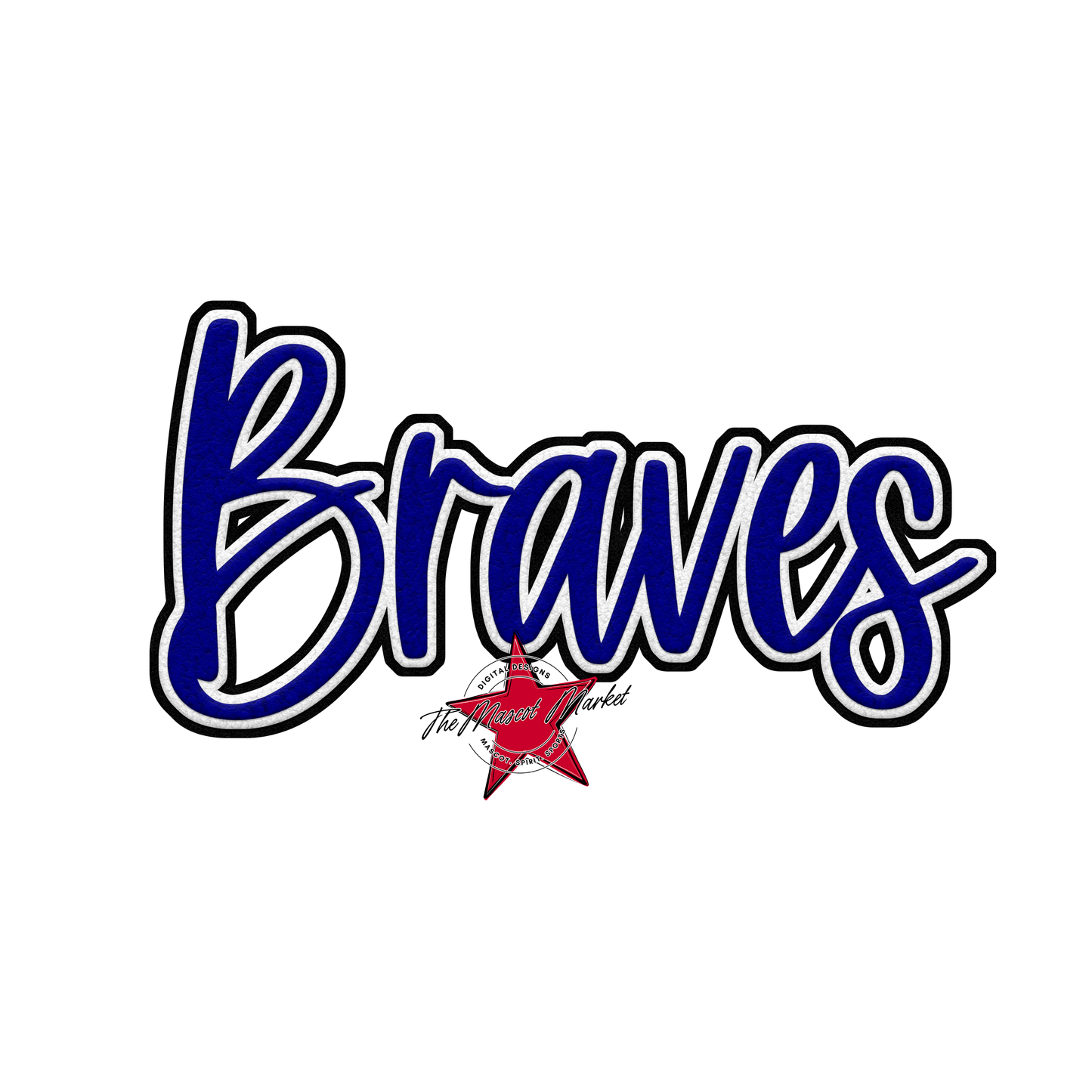 Braves Faux Chenille Patch-Blue