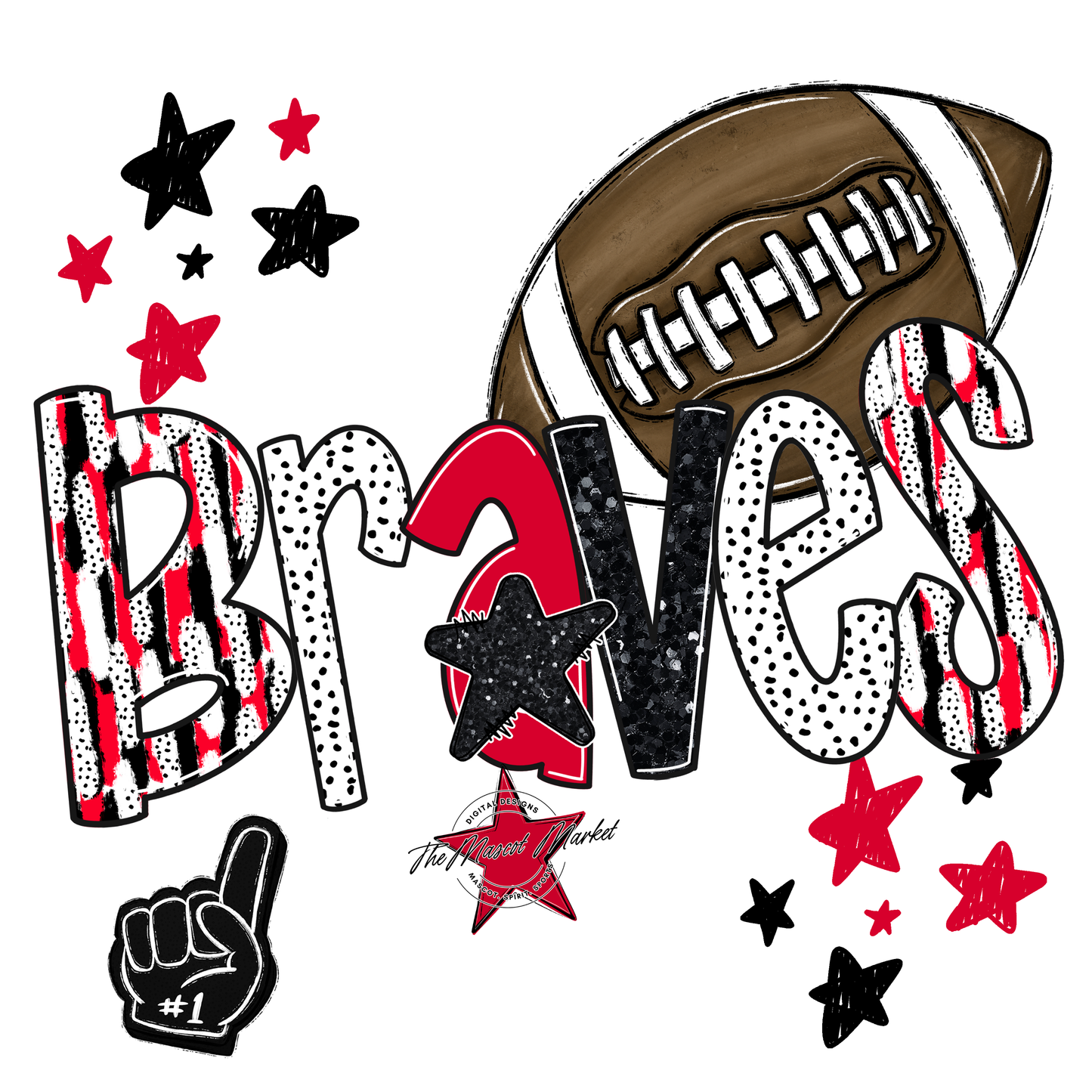 Braves Football Scrape-Red