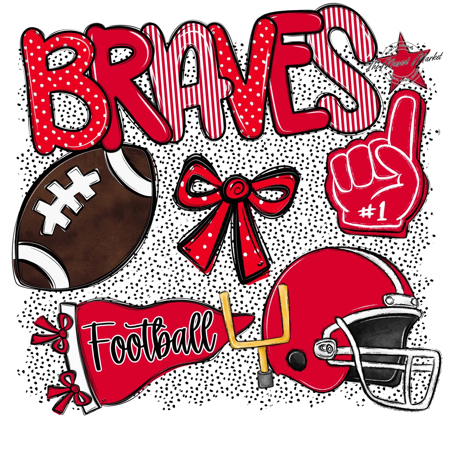 Braves Football Spirit-Red