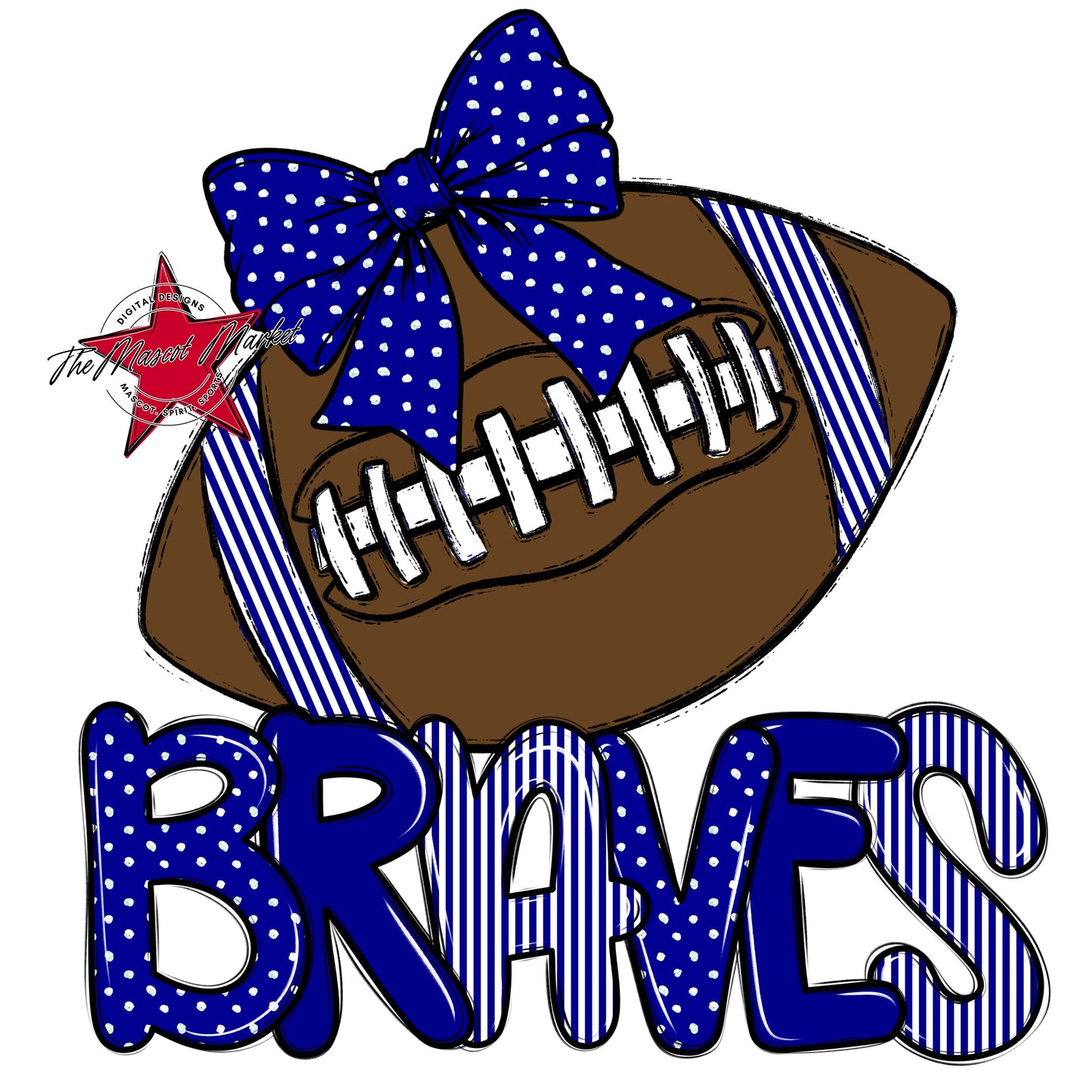 Braves Football Spirit Design-Blue