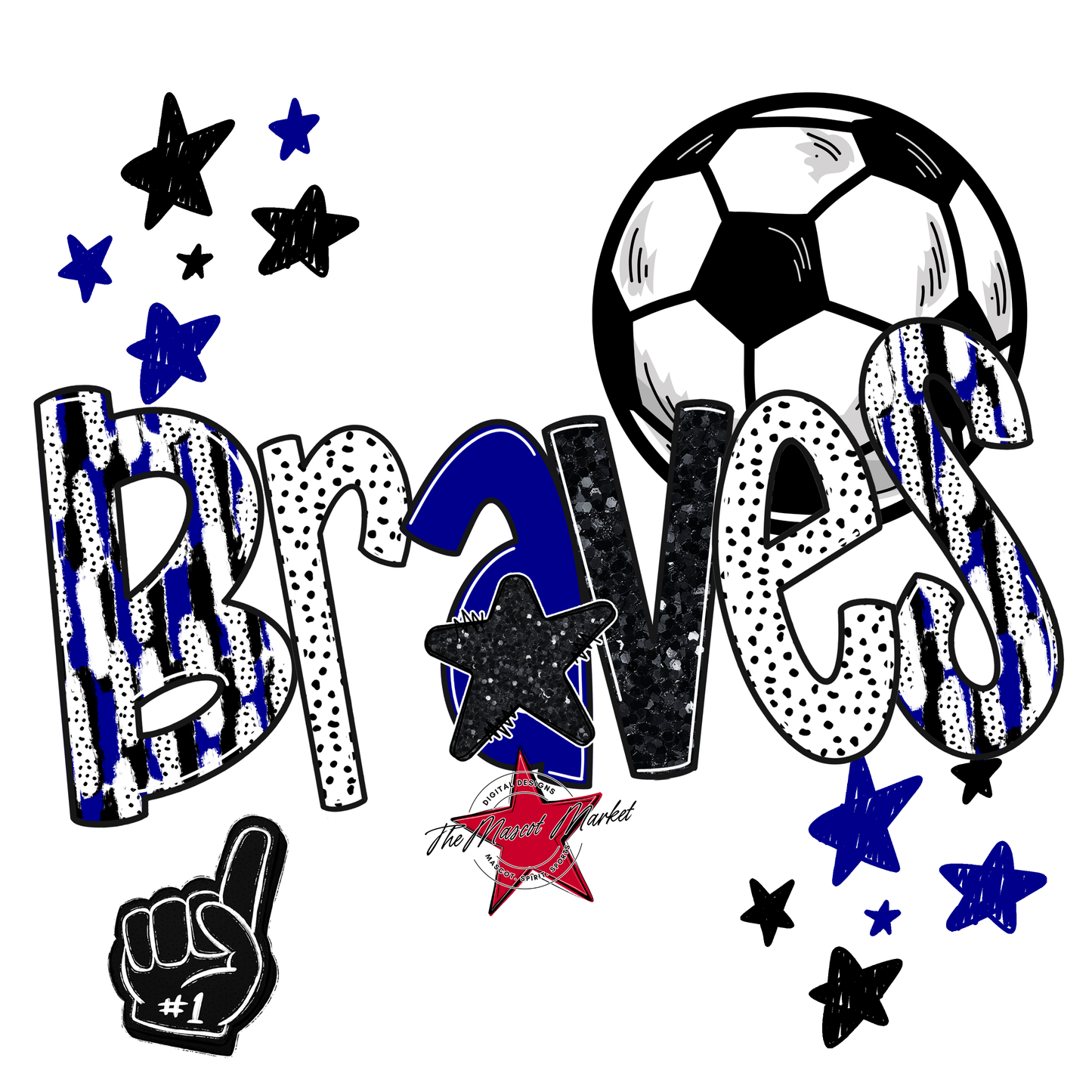 Braves Soccer Scrape-Blue
