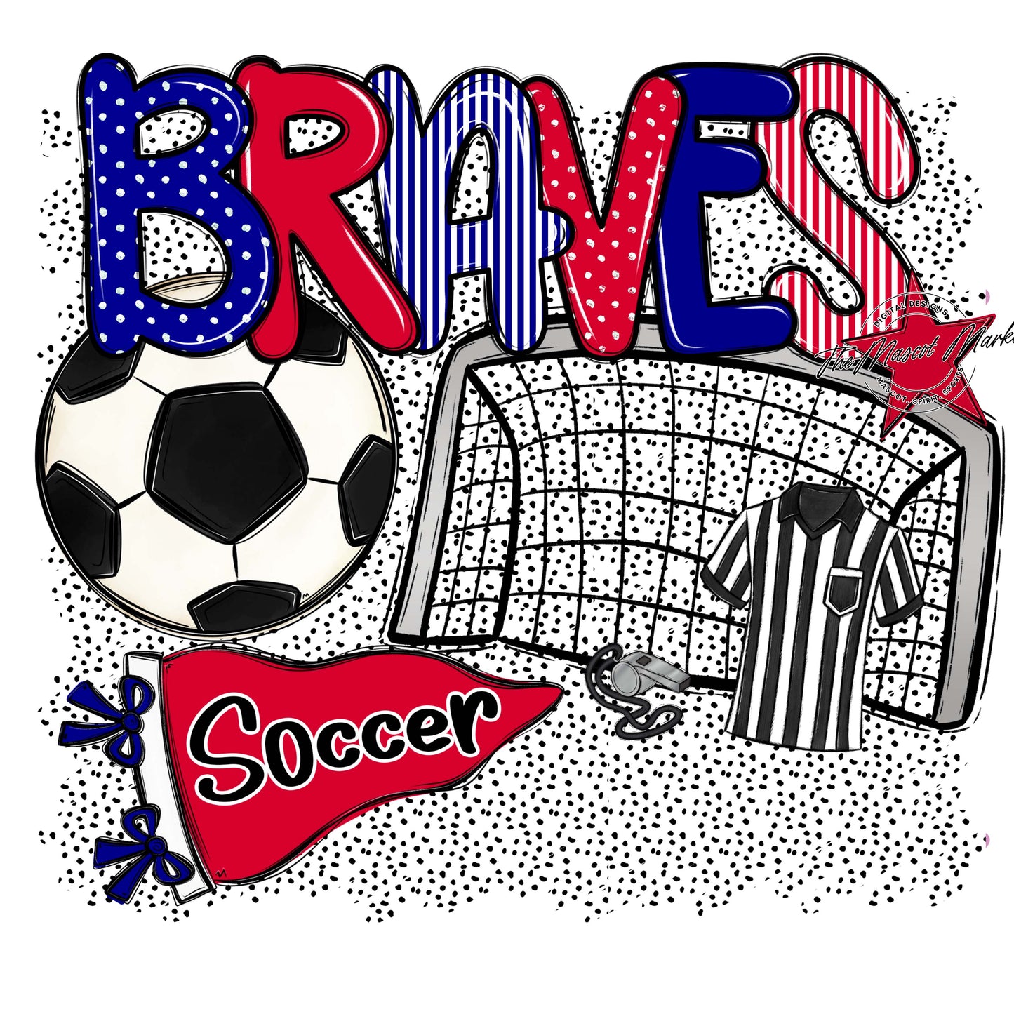 Braves Soccer Spirit-Blue & Red