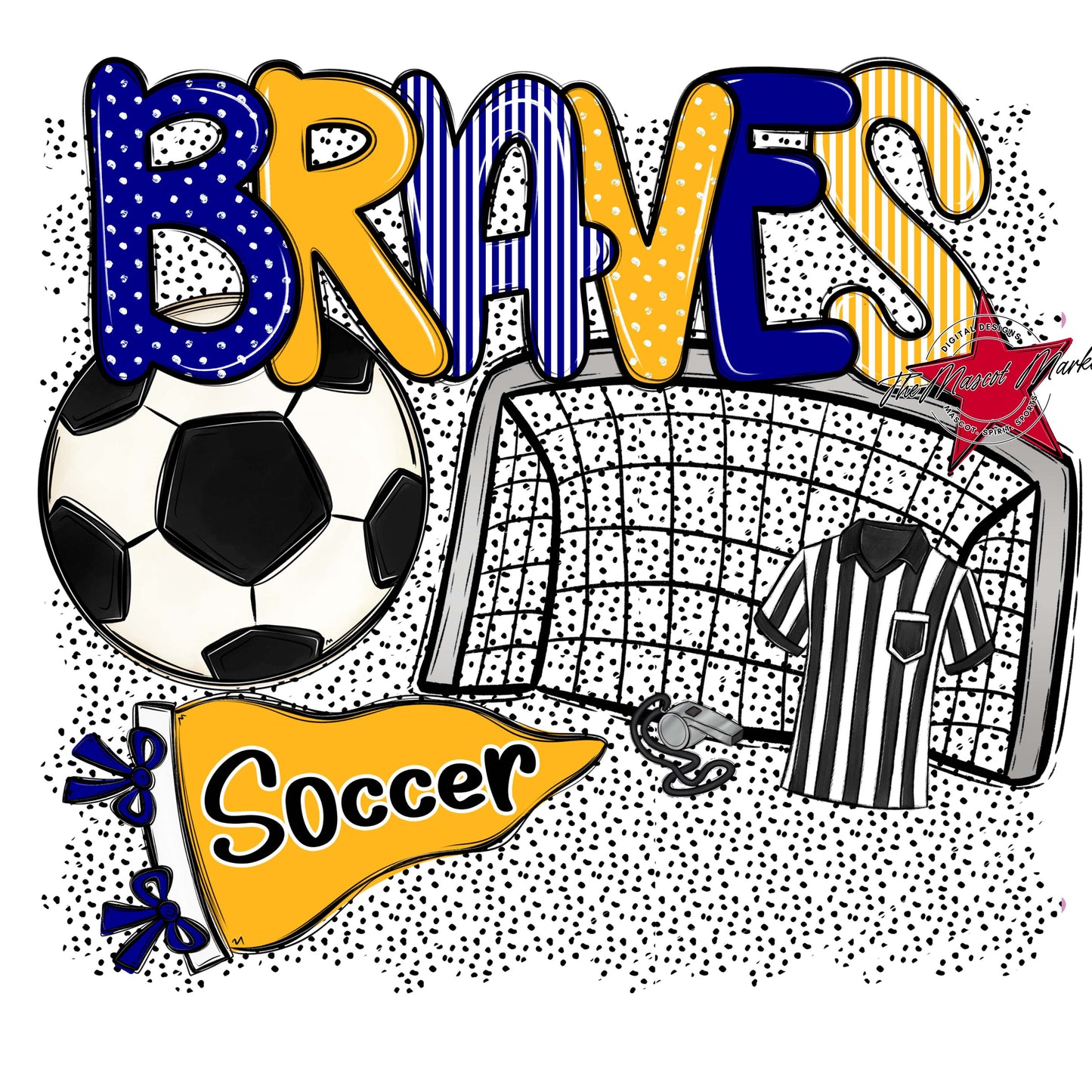 Braves Soccer Spirit-Blue & Yellow