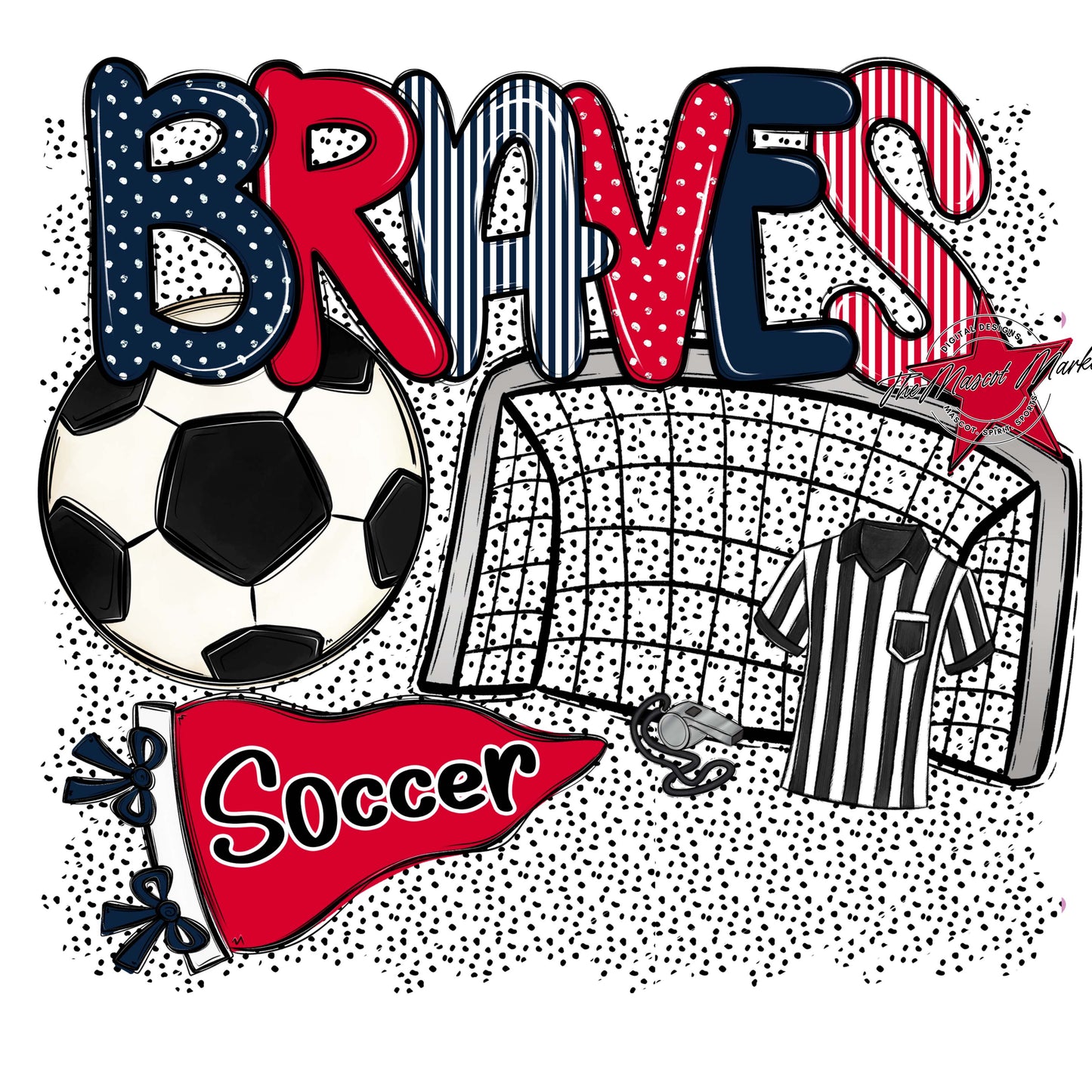 Braves Soccer Spirit-Navy & Red