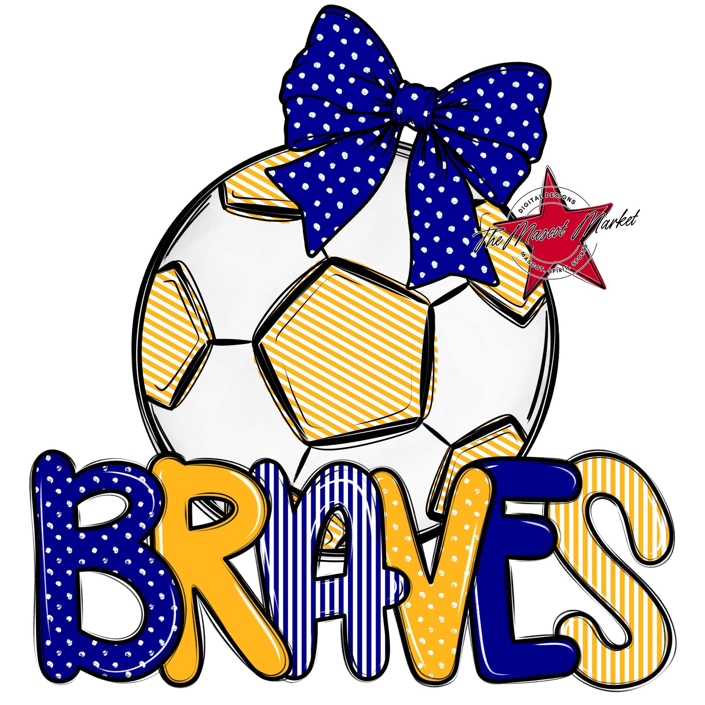 Braves Soccer Spirit Design-Blue & Yellow